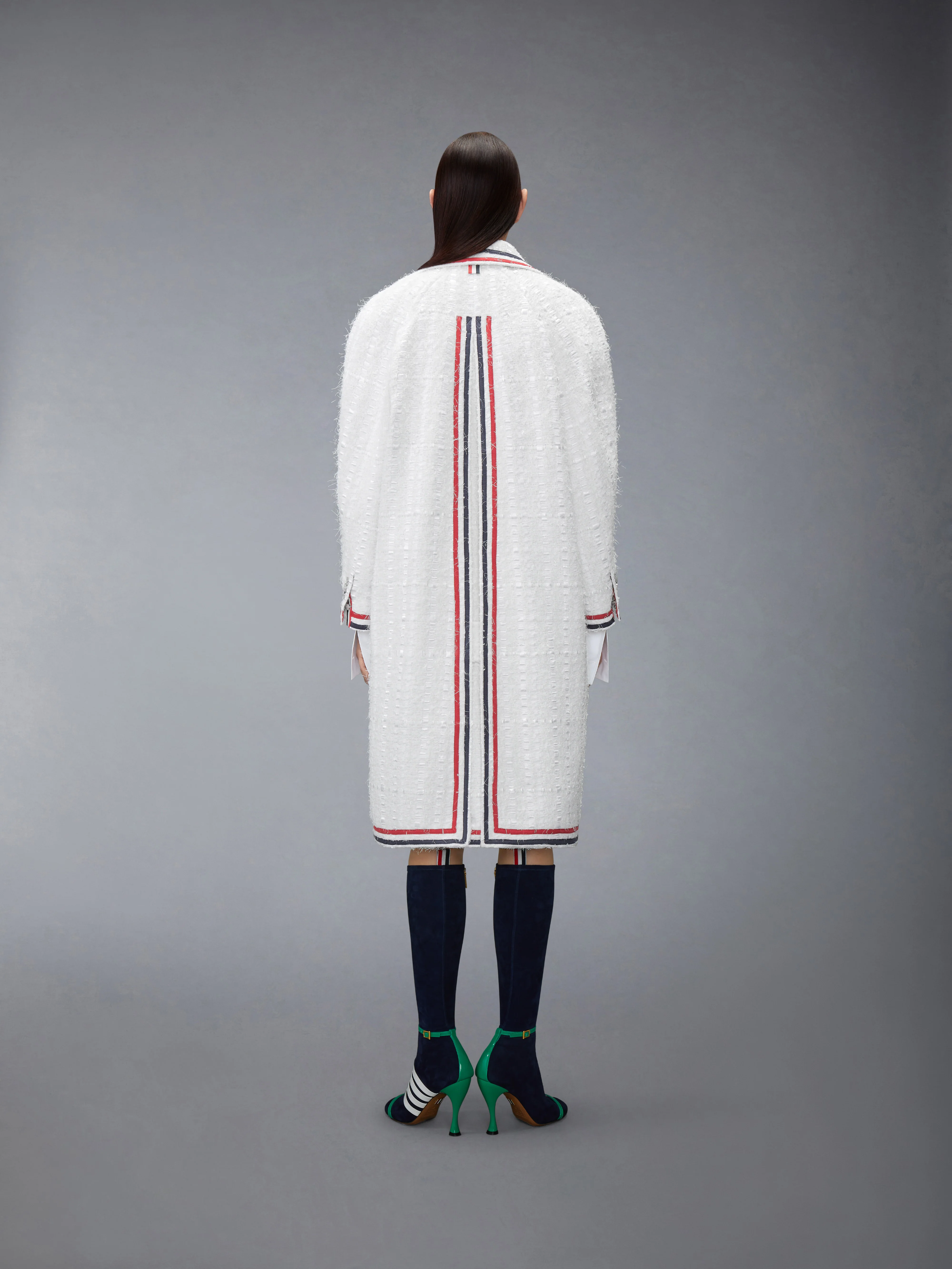 SATIN RIBBON TWEED RAGLAN COAT - Image 3