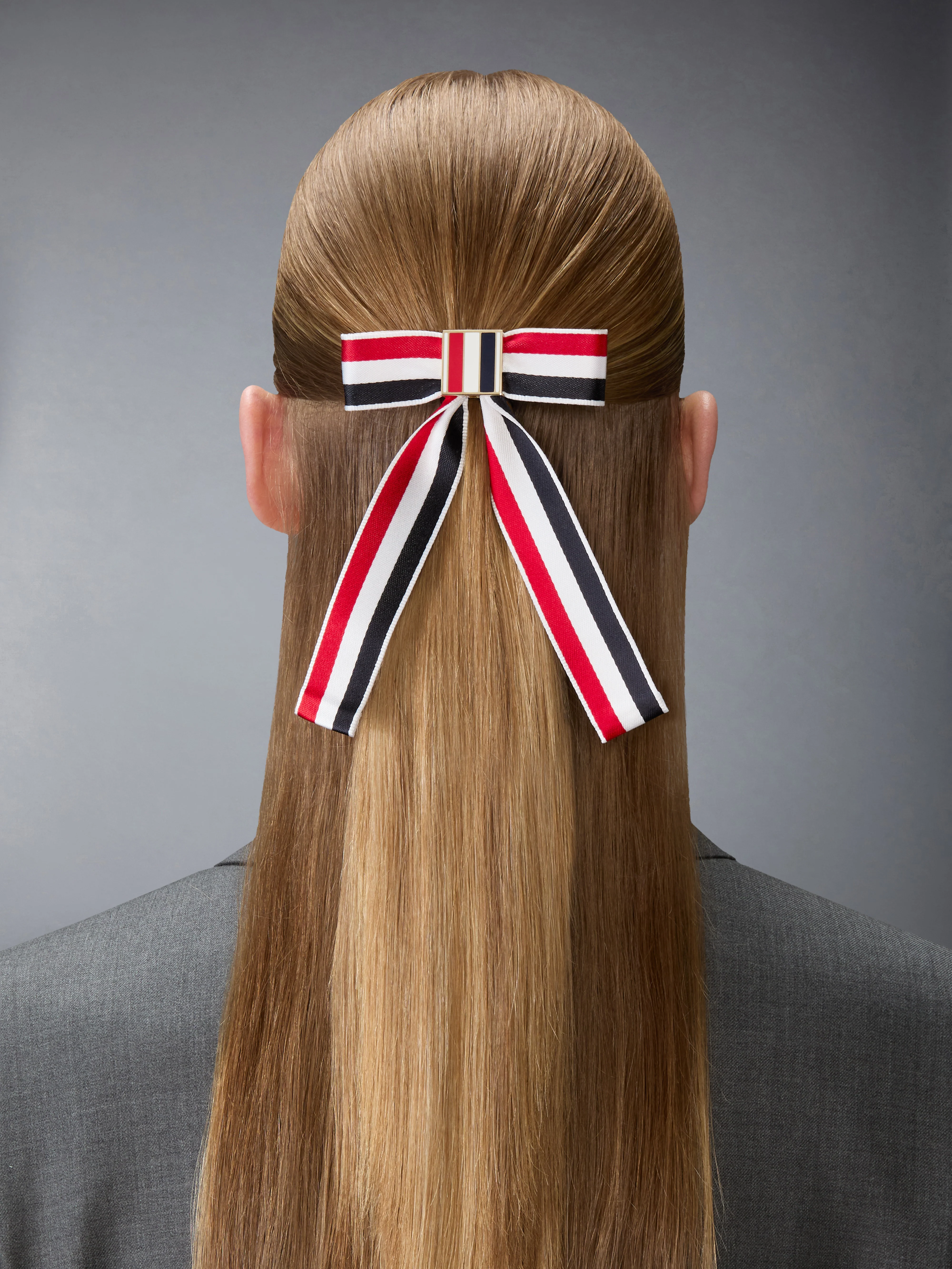 SATIN RWB BOW BARRETTE - Image 2