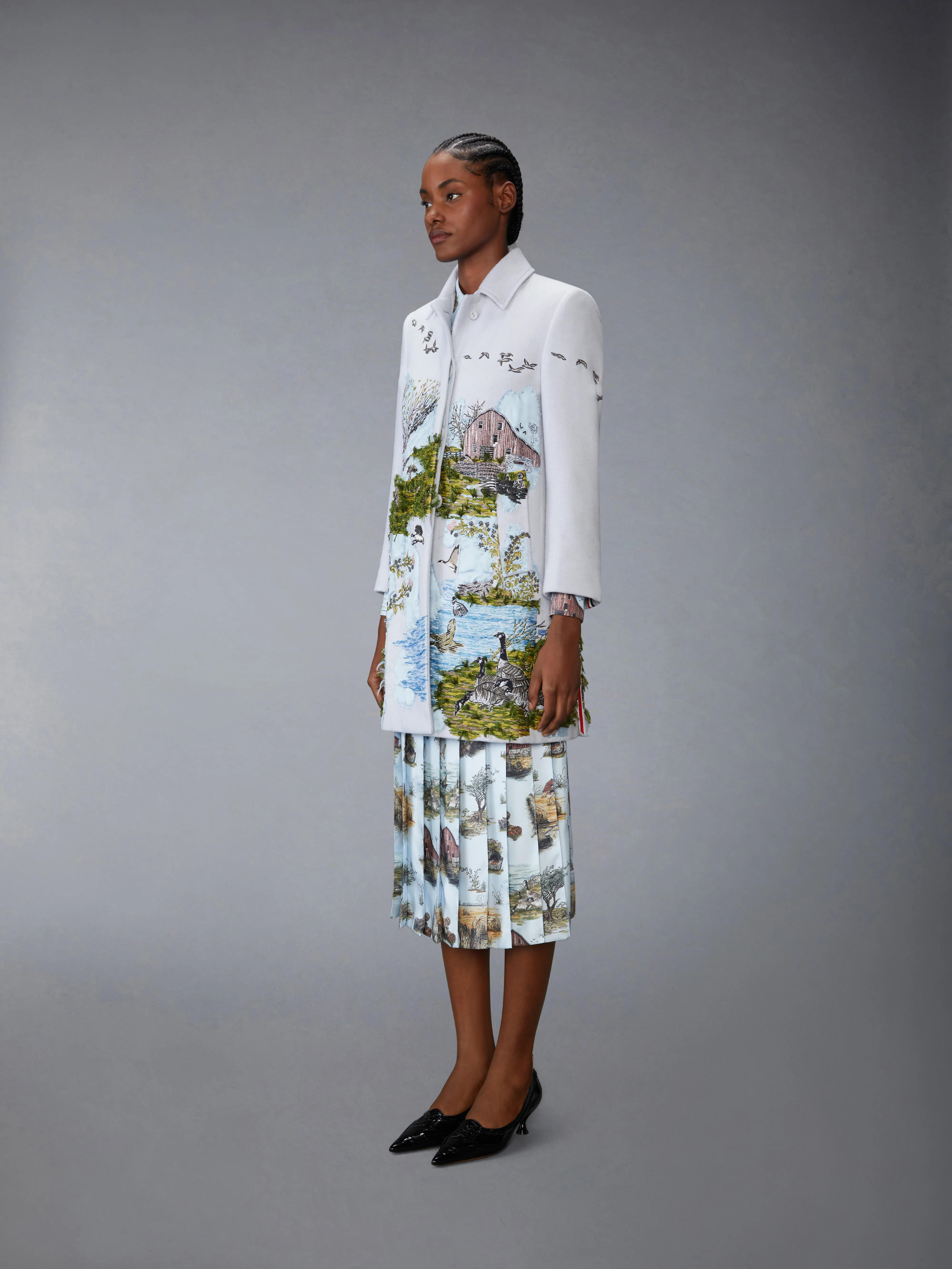 SCENIC TOILE APPLIQUE BAL COLLAR OVERCOAT - Image 2