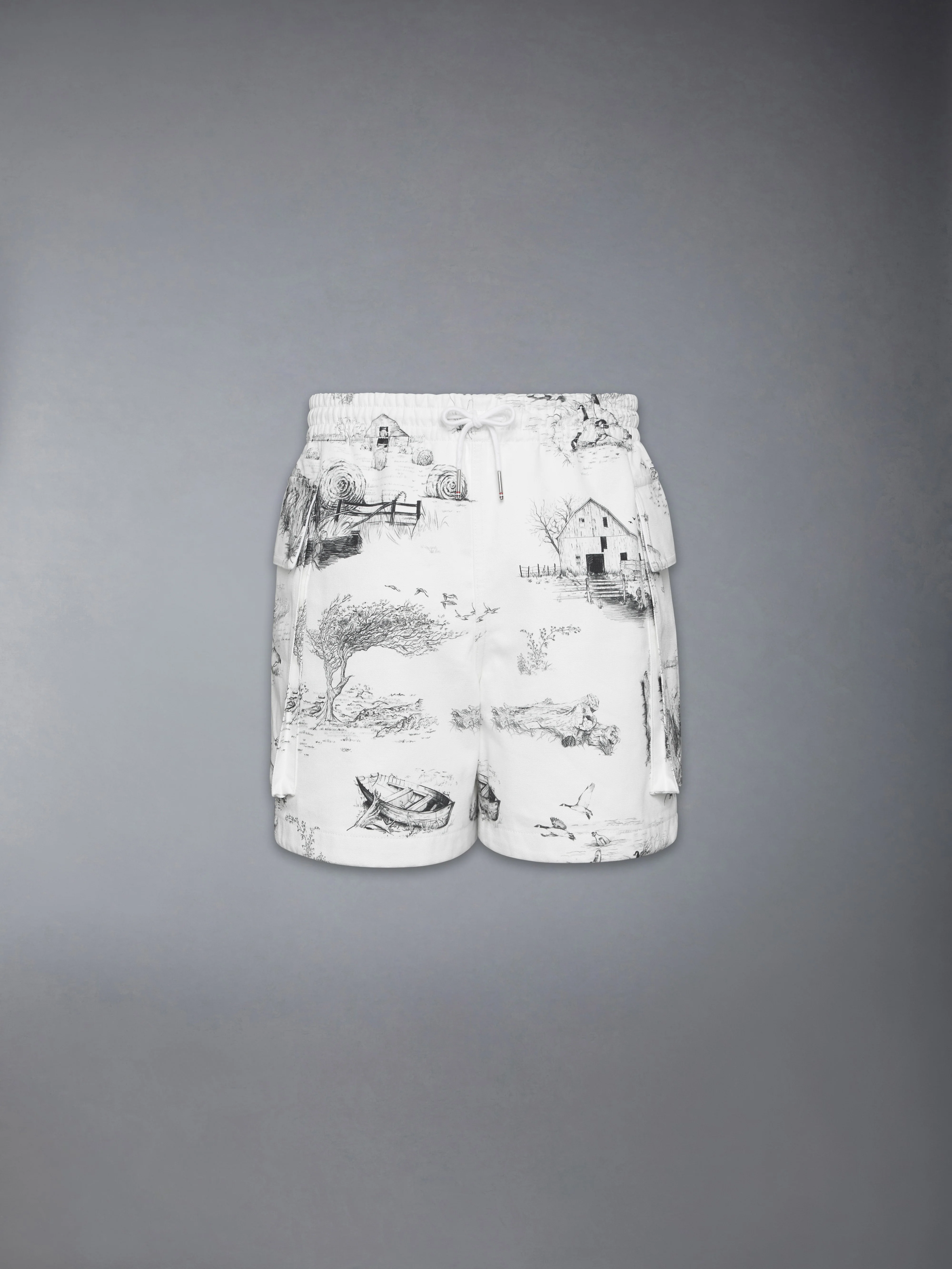 SCENIC TOILE COTTON CANVAS CARGO RUGBY SHORTS - Image 6