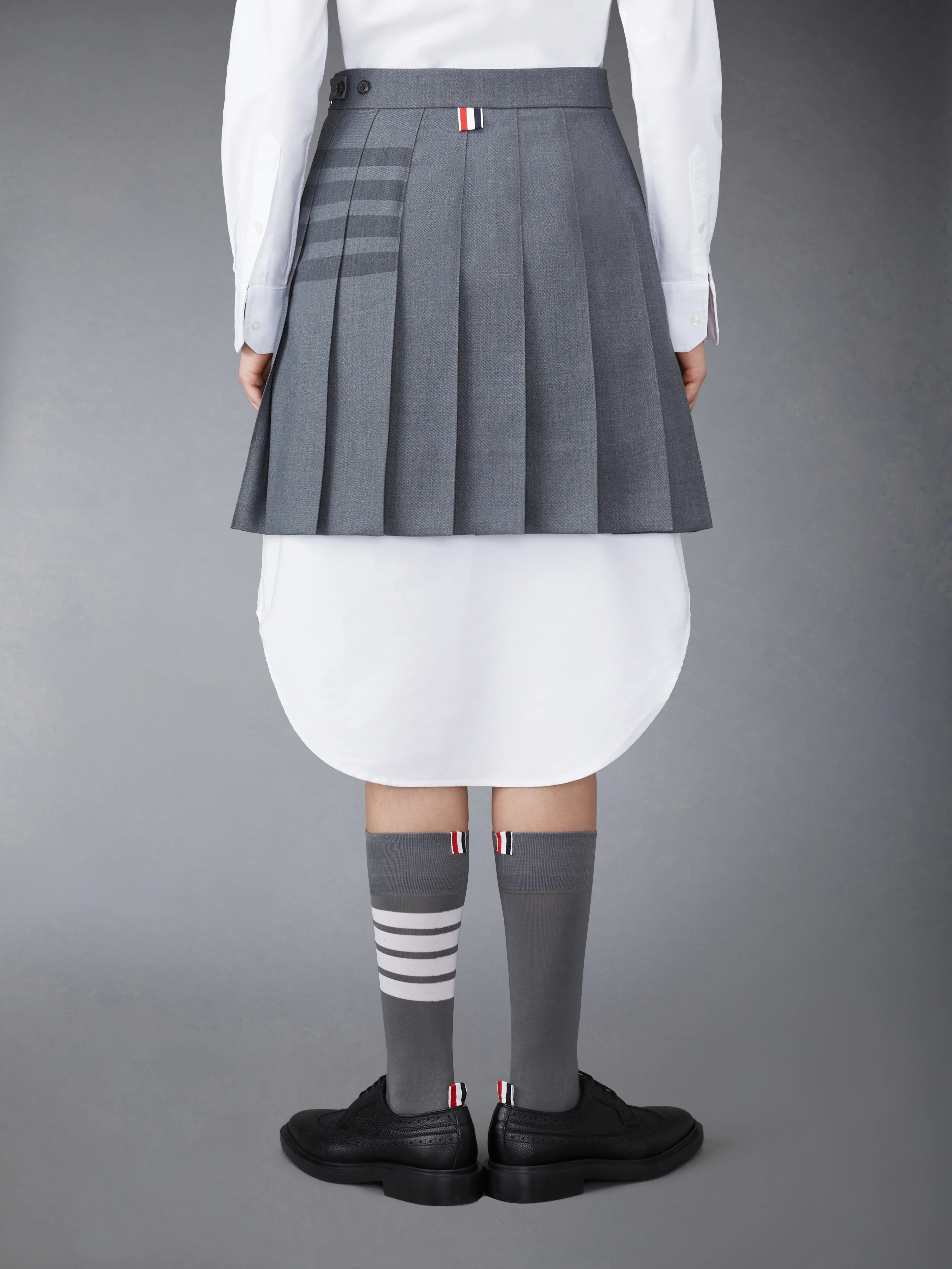 SCHOOL UNIFORM 4-BAR PLEATED MINI SKIRT - Image 3