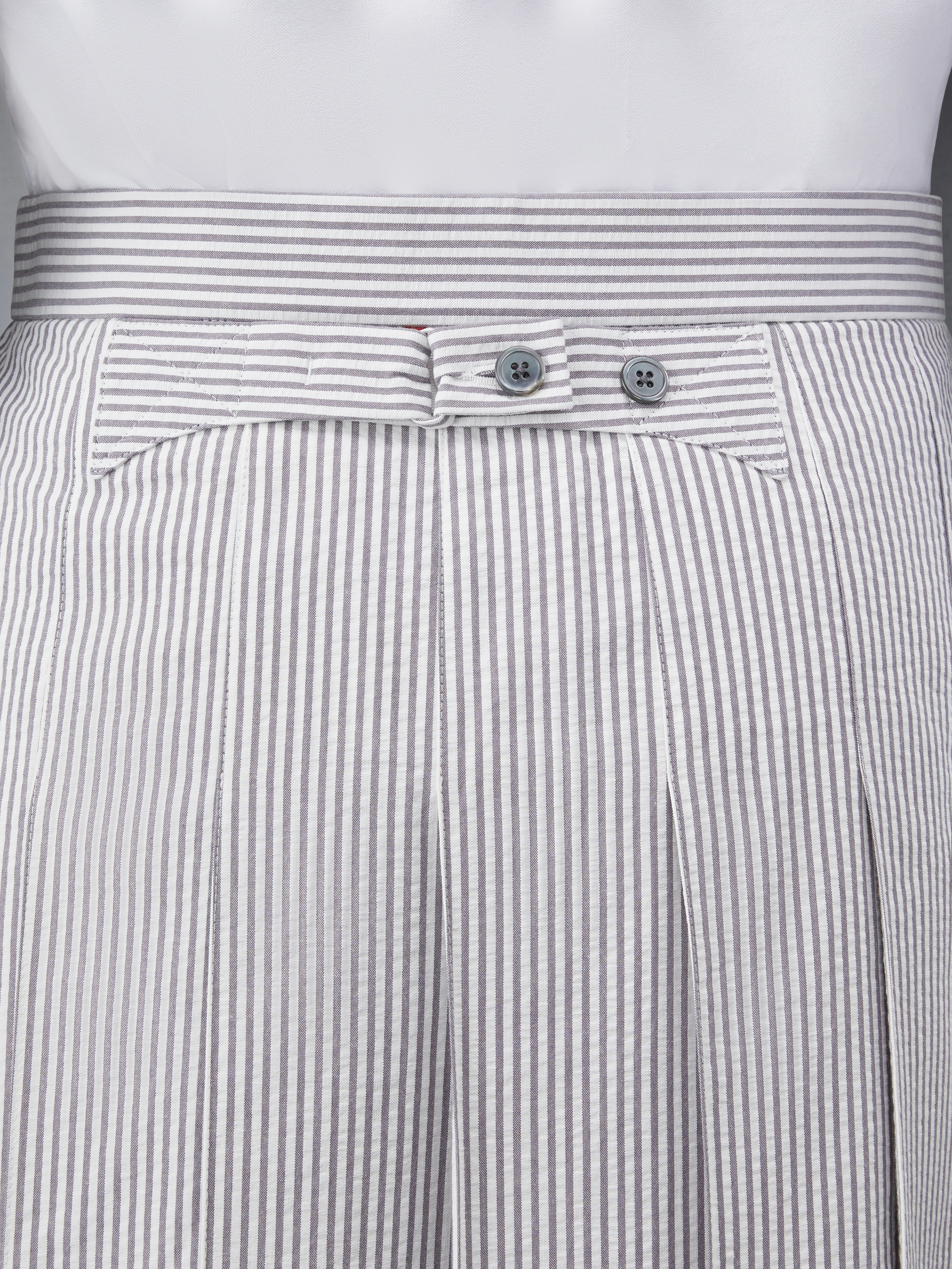 SEERSUCKER BACKSTRAP PLEATED SKIRT - Image 6