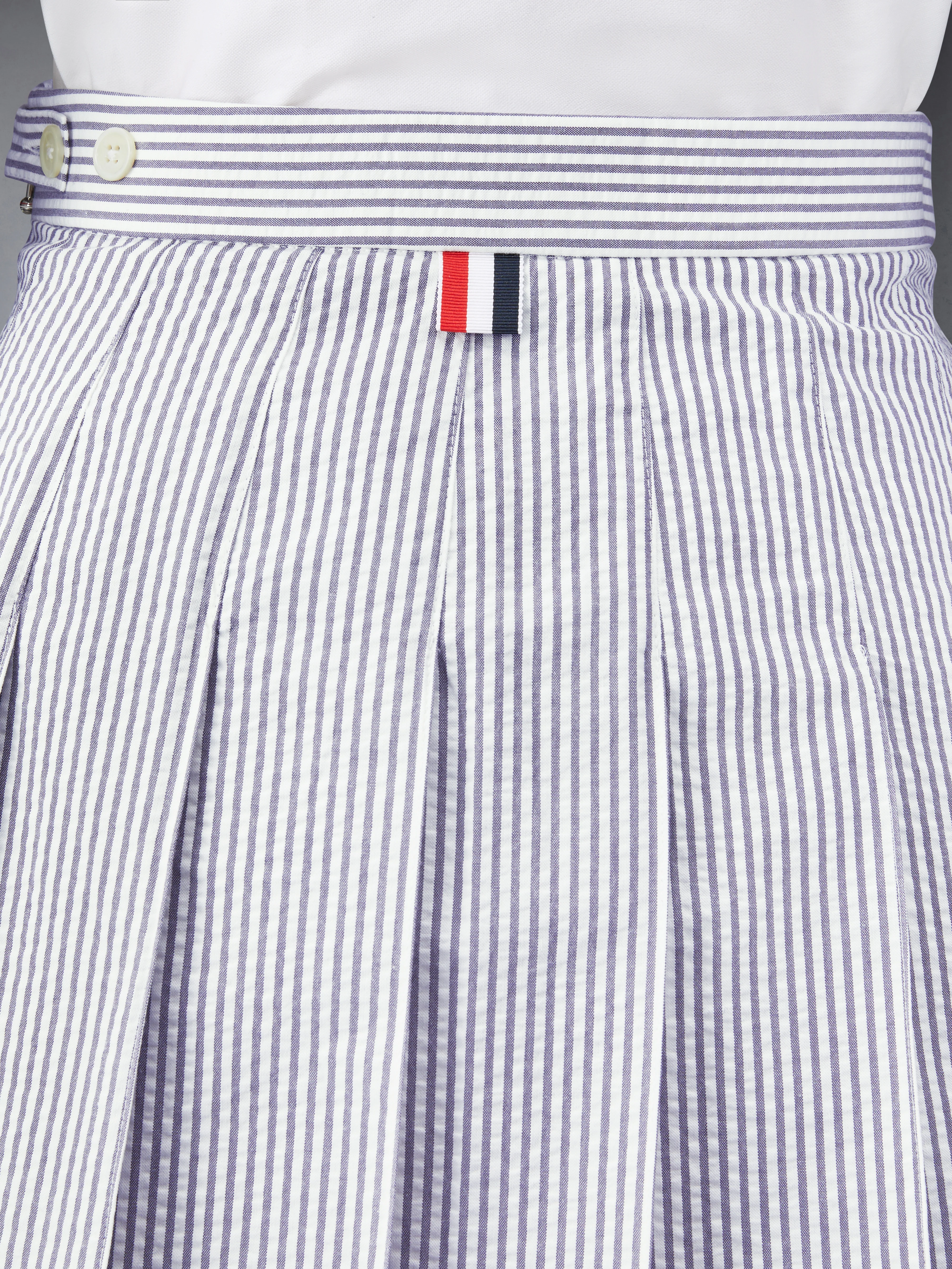 SEERSUCKER PLEATED MINI SKIRT - Image 6