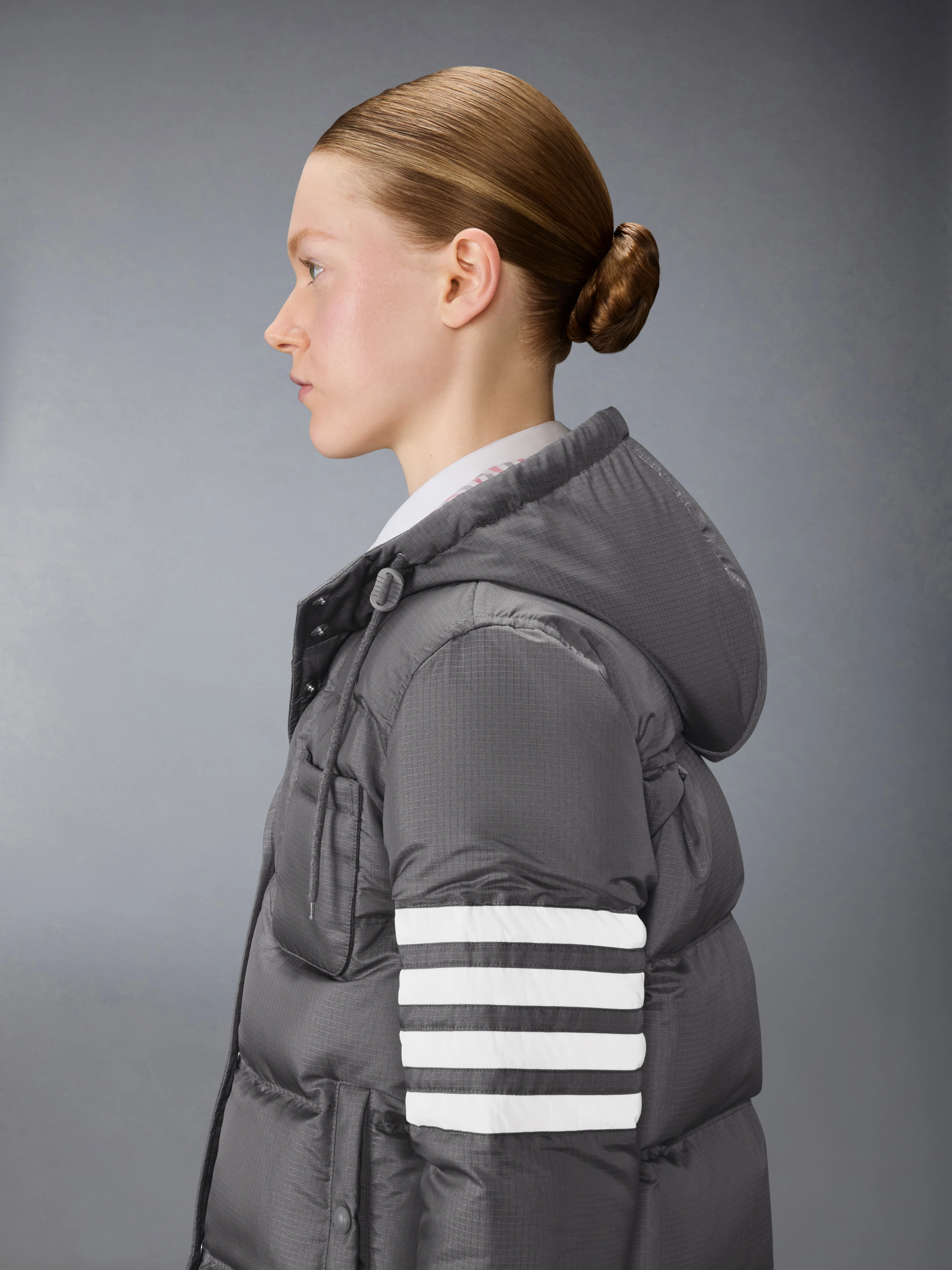 SHINY RIPSTOP LIGHTWEIGHT DOWN FILLED 4-BAR JACKET - Image 2