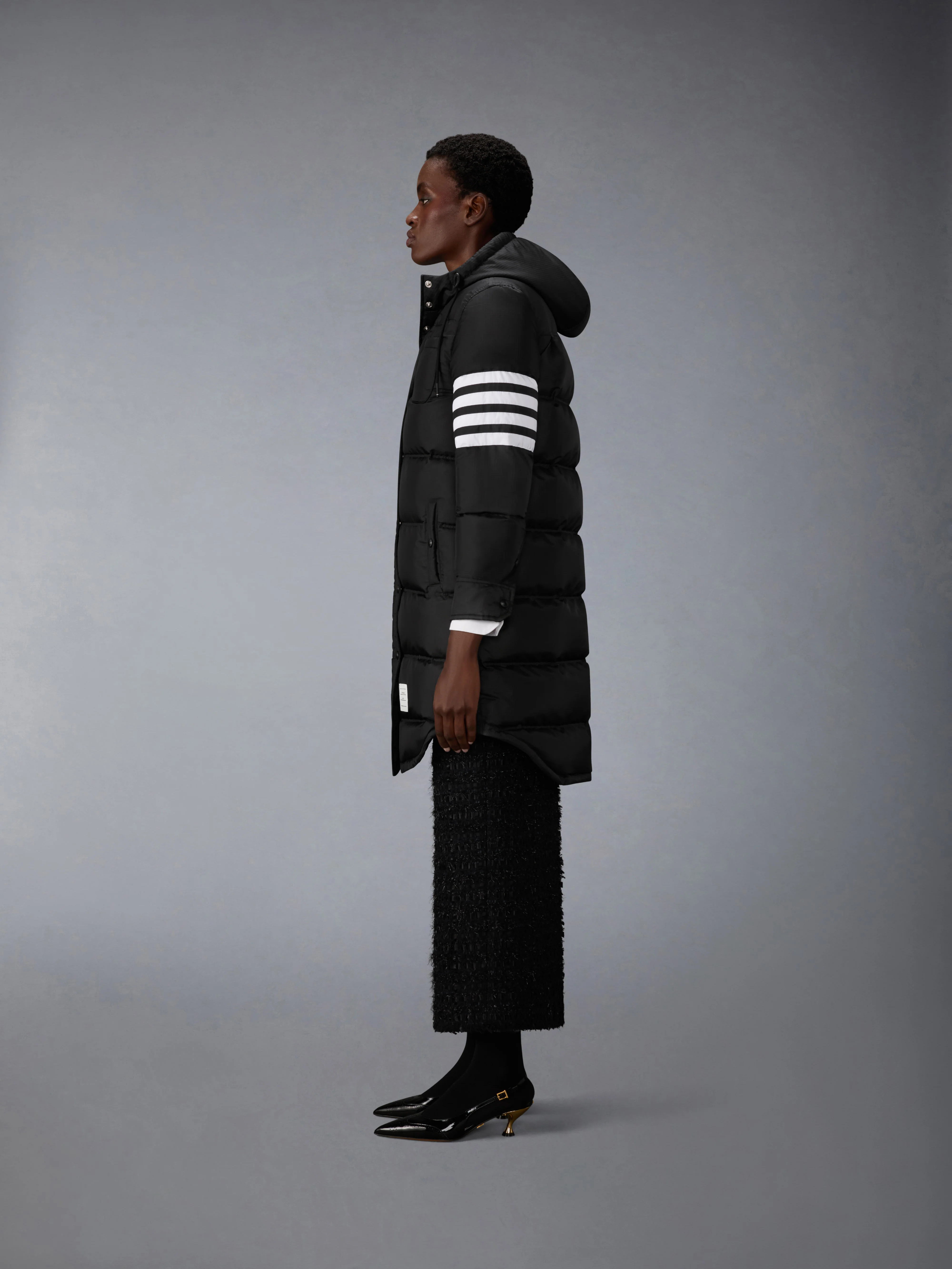 SHINY RIPSTOP LIGHTWEIGHT DOWN FILLED 4-BAR PARKA - Image 2
