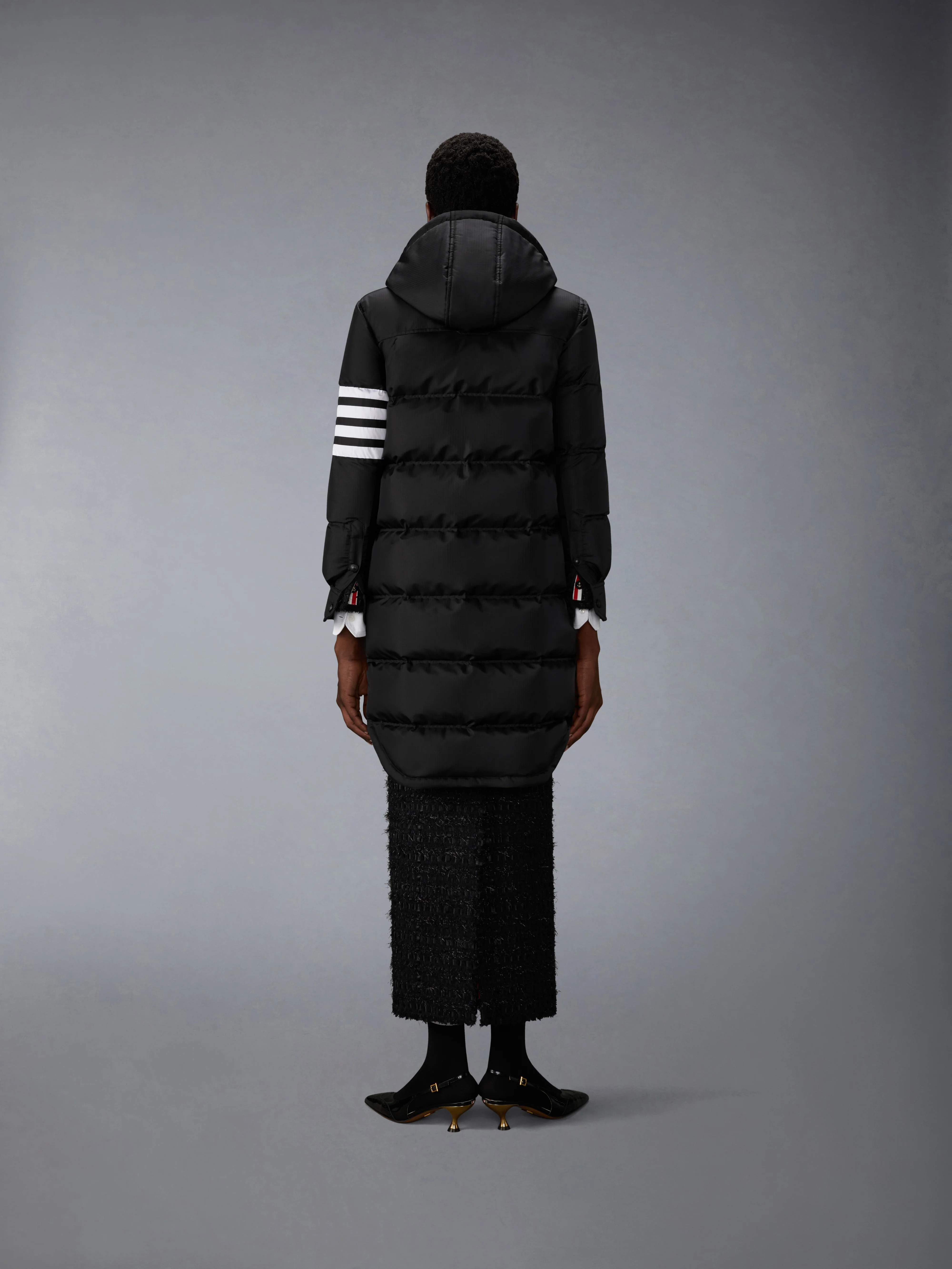 SHINY RIPSTOP LIGHTWEIGHT DOWN FILLED 4-BAR PARKA - Image 3
