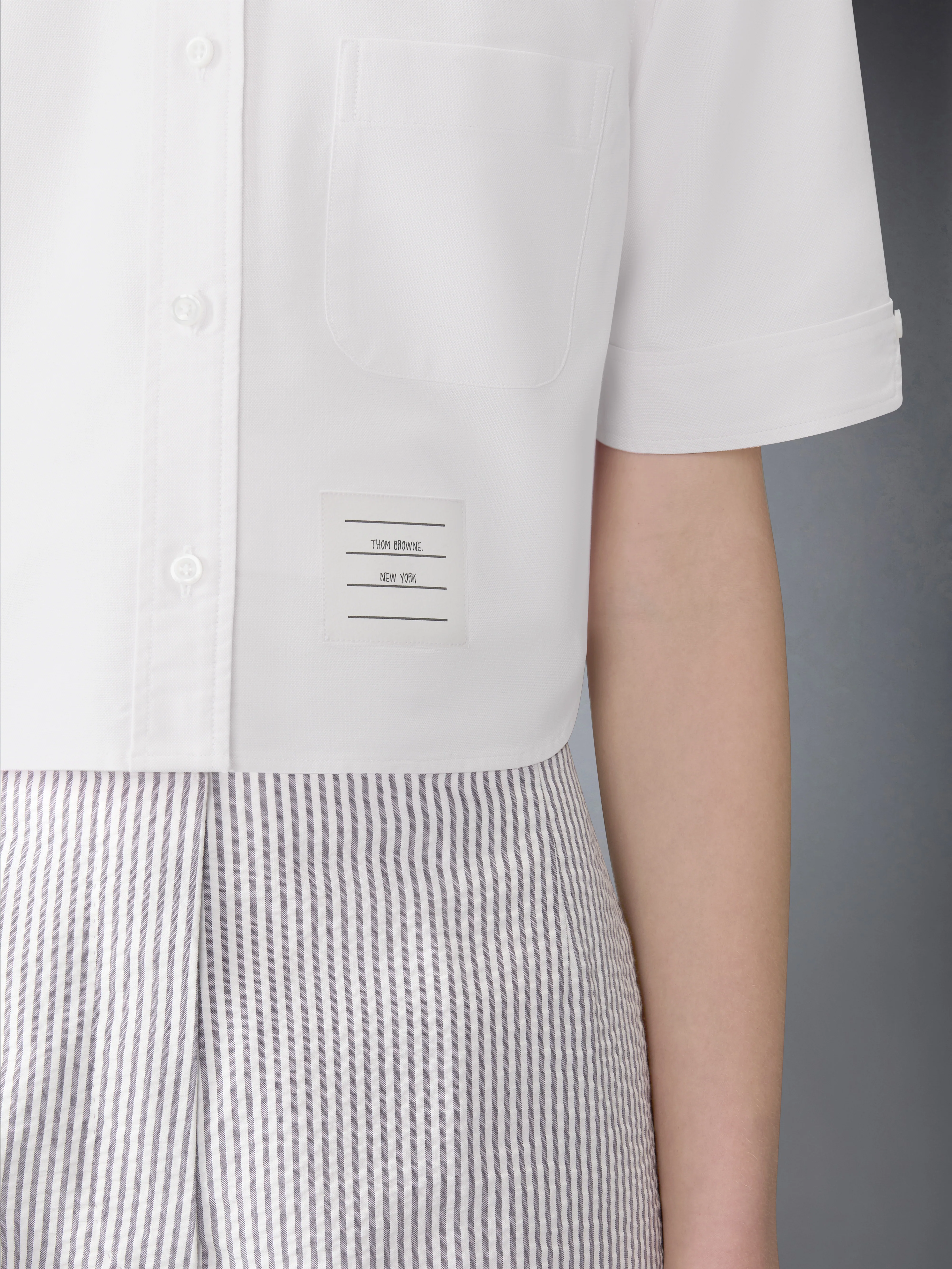 SHORT SLEEVE CROPPED OXFORD SHIRT - Image 5