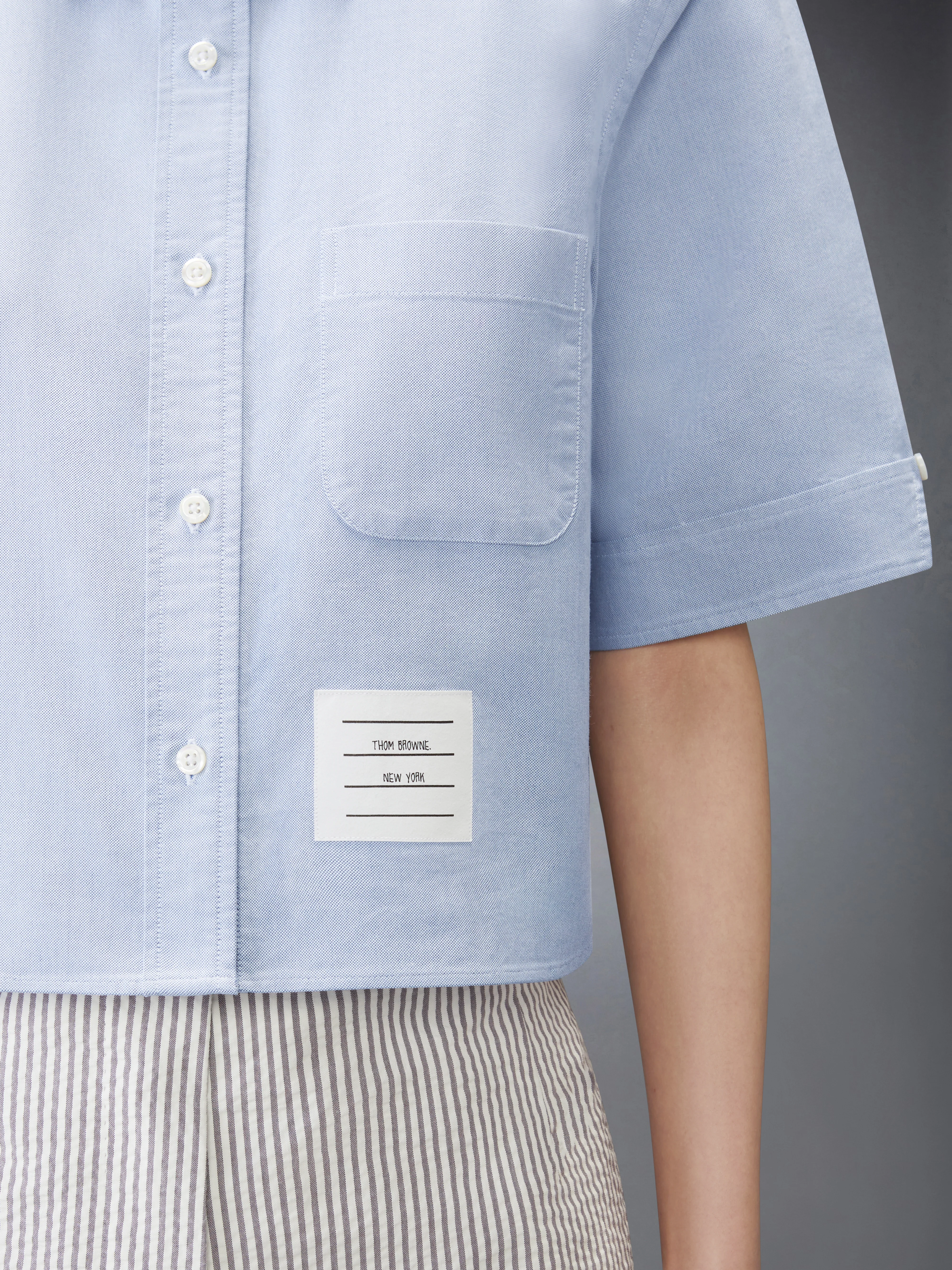 SHORT SLEEVE CROPPED OXFORD SHIRT - Image 5