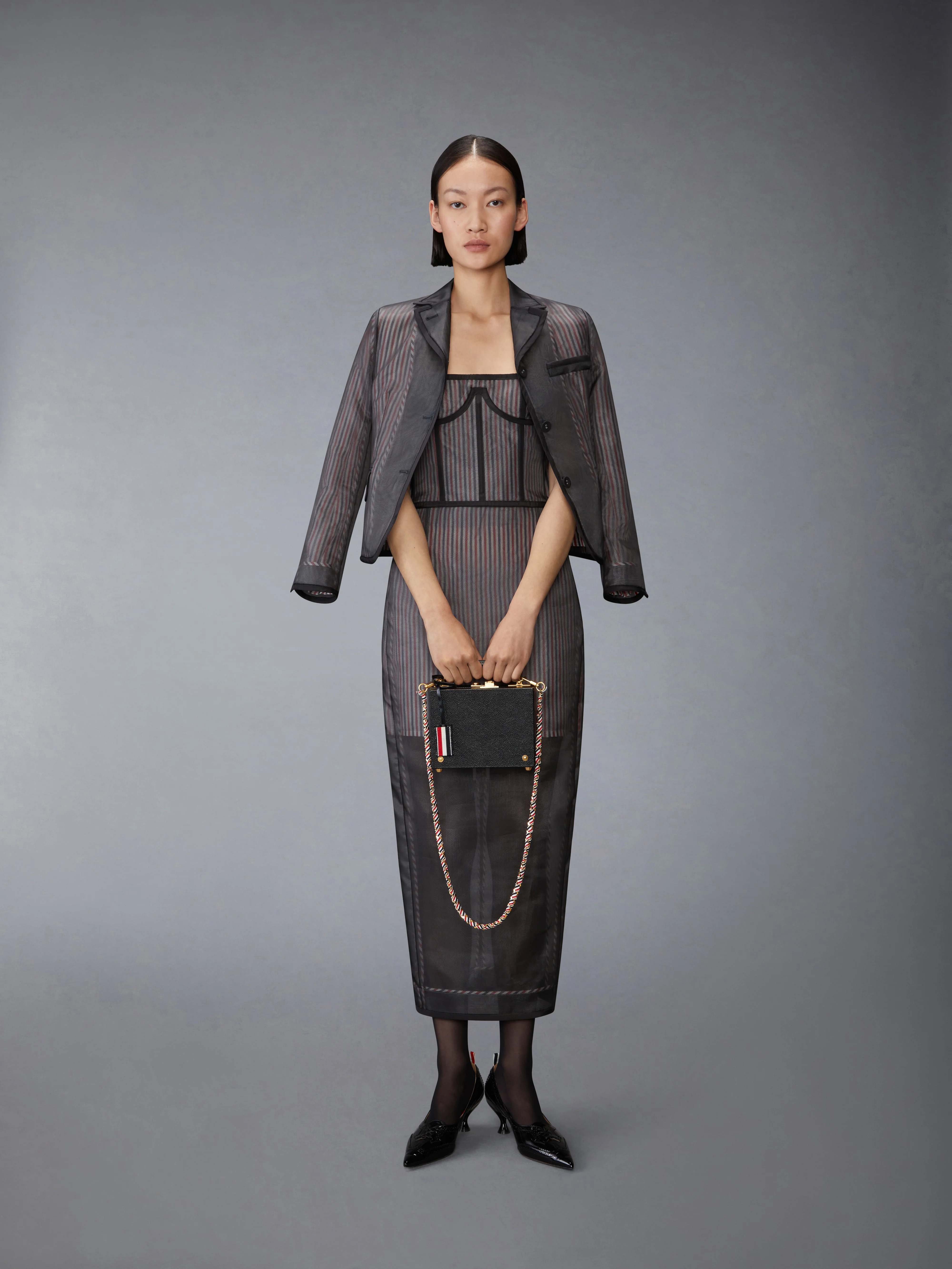 SILK ORGANZA HIGH WAISTED PENCIL SKIRT - Image 5