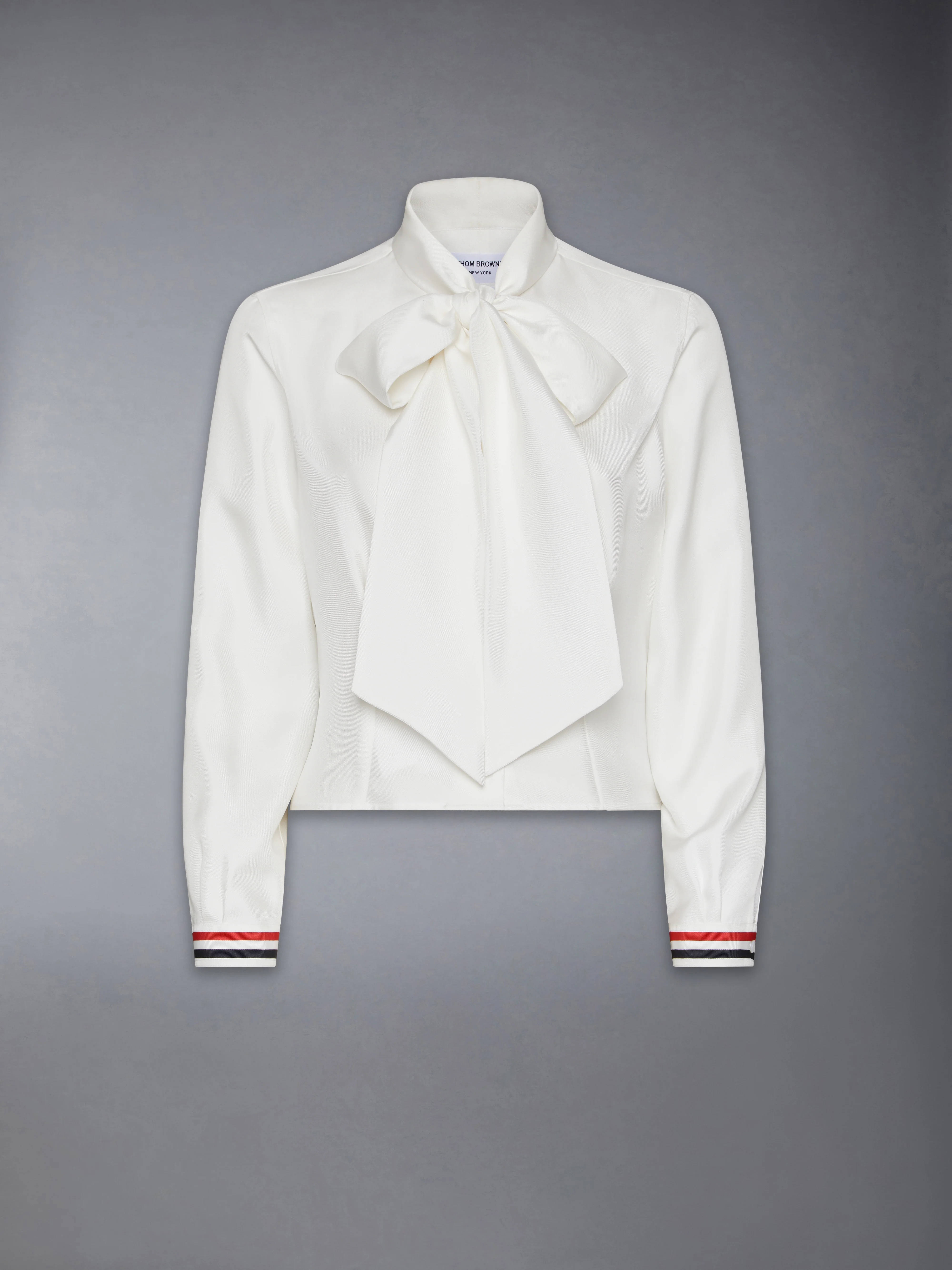 SILK TWILL BOW COLLAR BLOUSE - Image 7