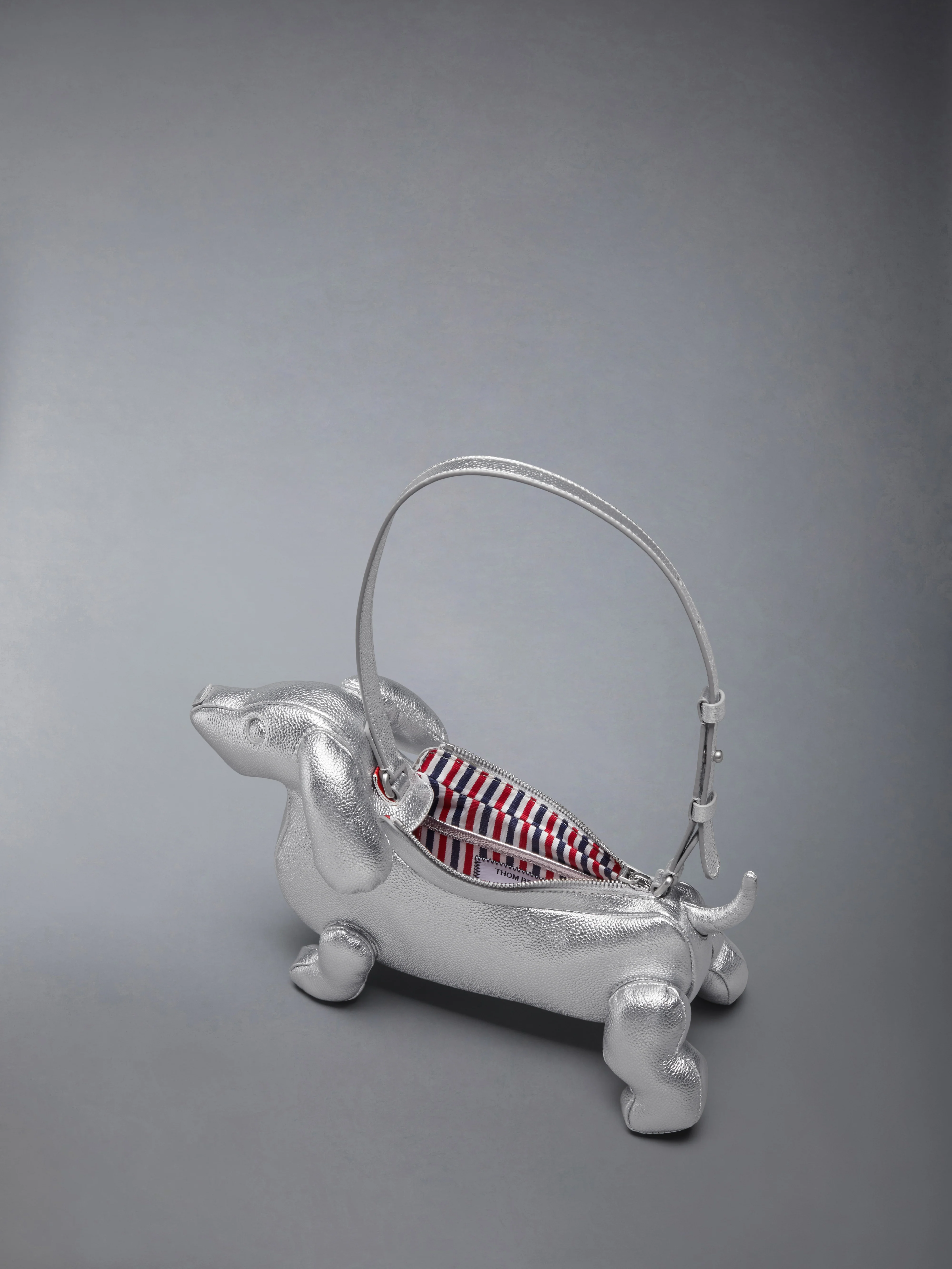 SILVER BABY HECTOR BAG IN PEBBLE GRAIN LEATHER - Image 5