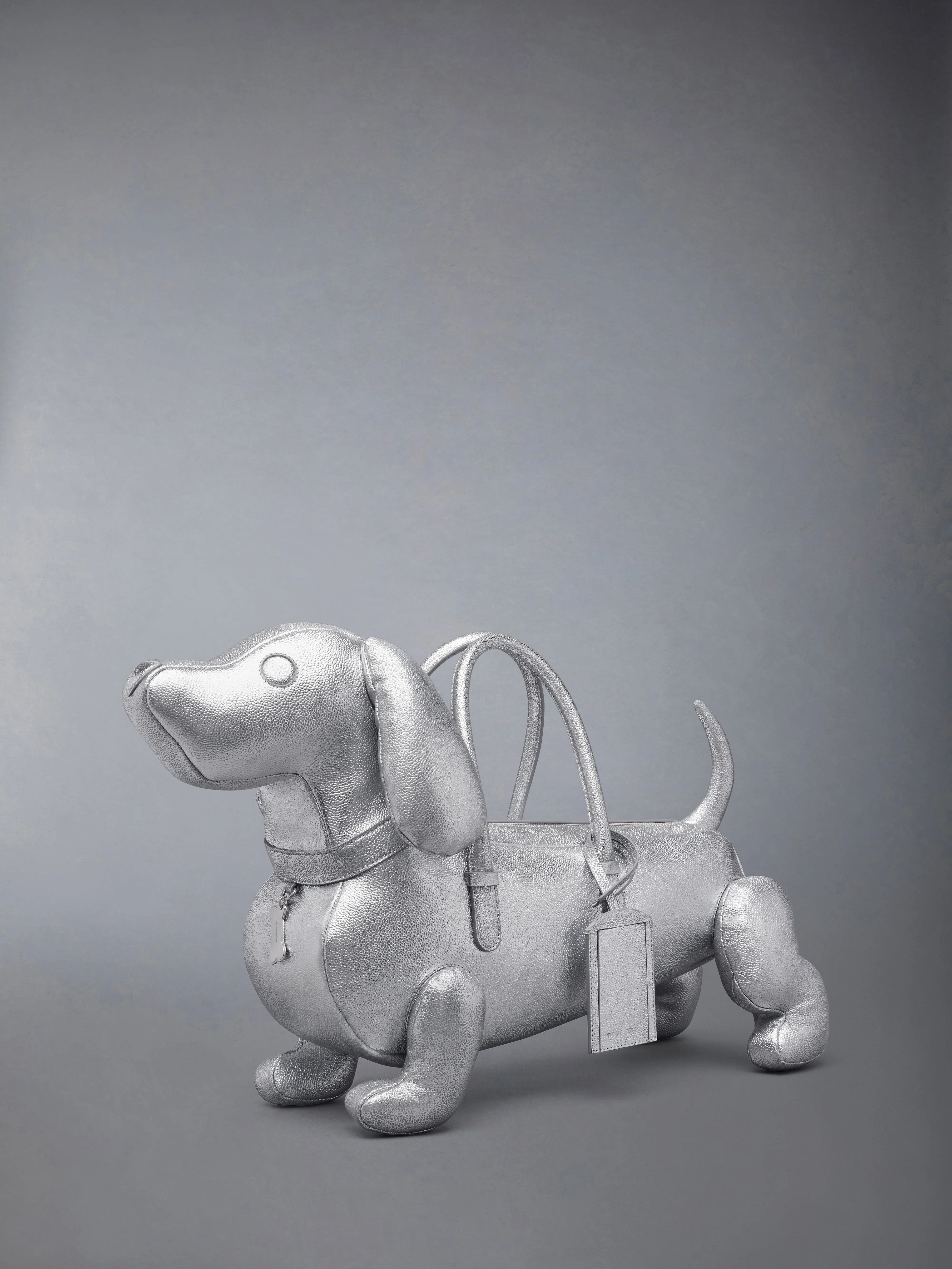 SILVER HECTOR BAG IN PEBBLE GRAIN LEATHER - Image 2
