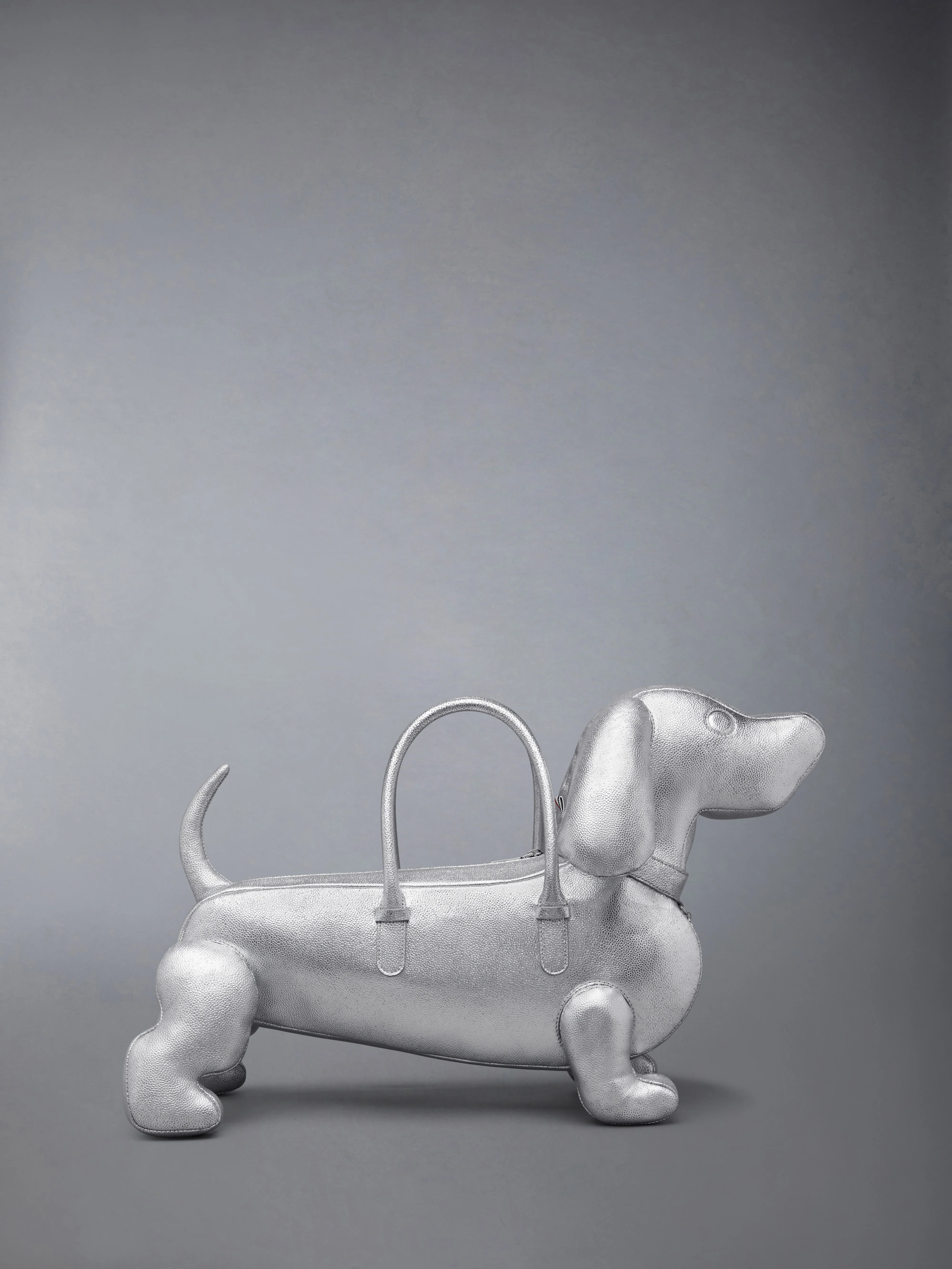 SILVER HECTOR BAG IN PEBBLE GRAIN LEATHER - Image 3
