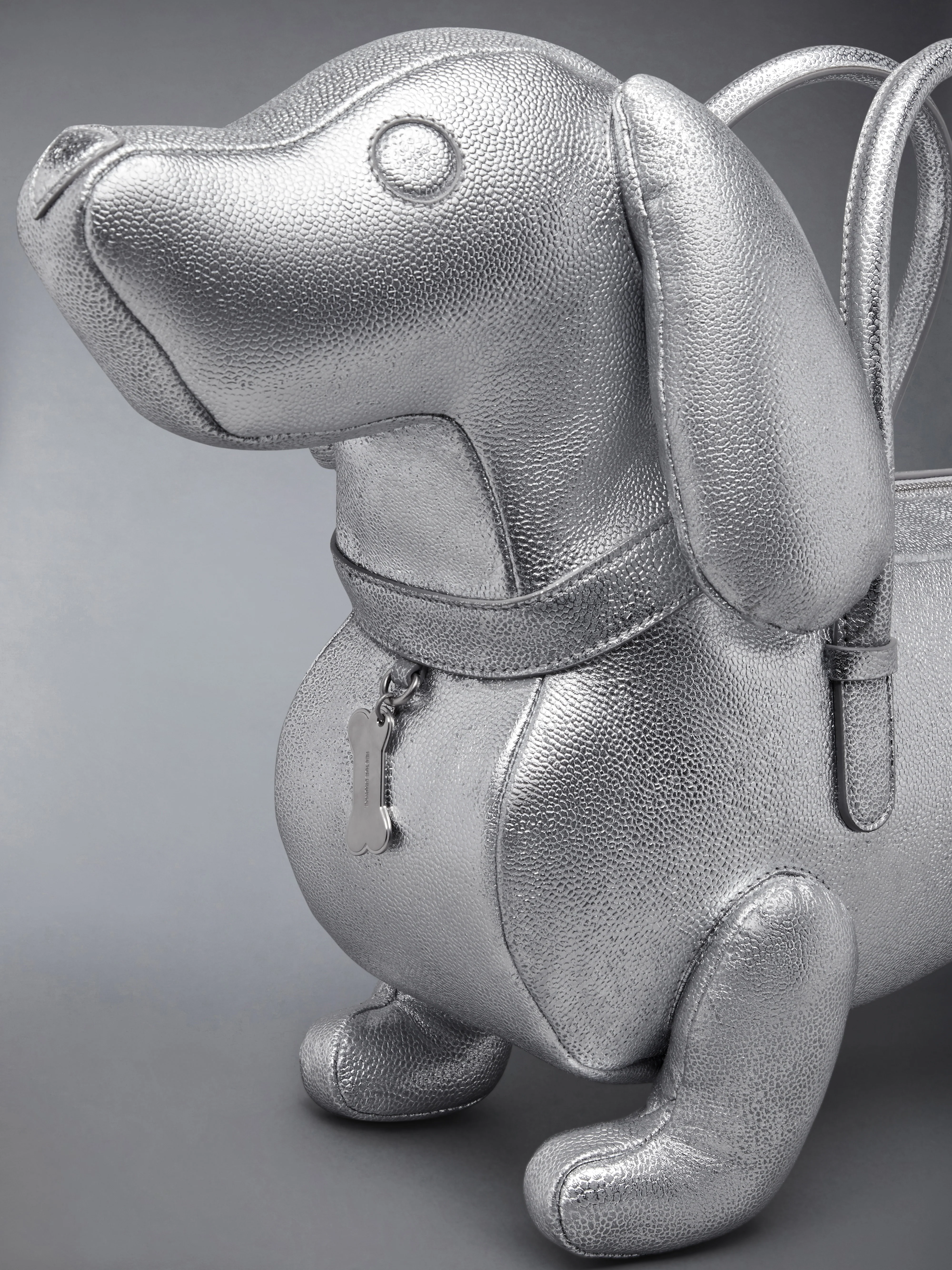 SILVER HECTOR BAG IN PEBBLE GRAIN LEATHER - Image 6