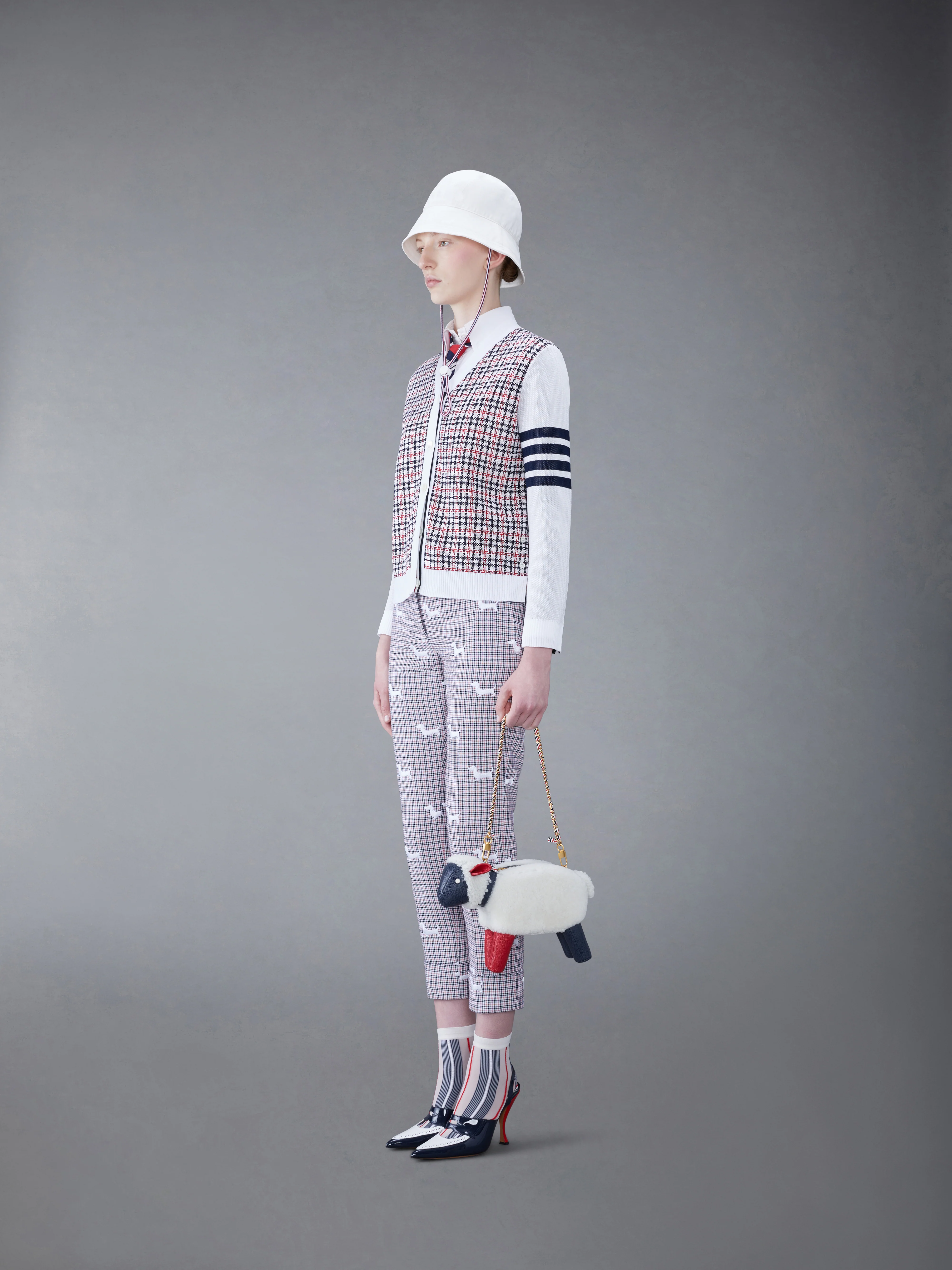 SMALL SHEEP CHAIN BAG IN SHEARLING & PEBBLE GRAIN LEATHER - Image 4