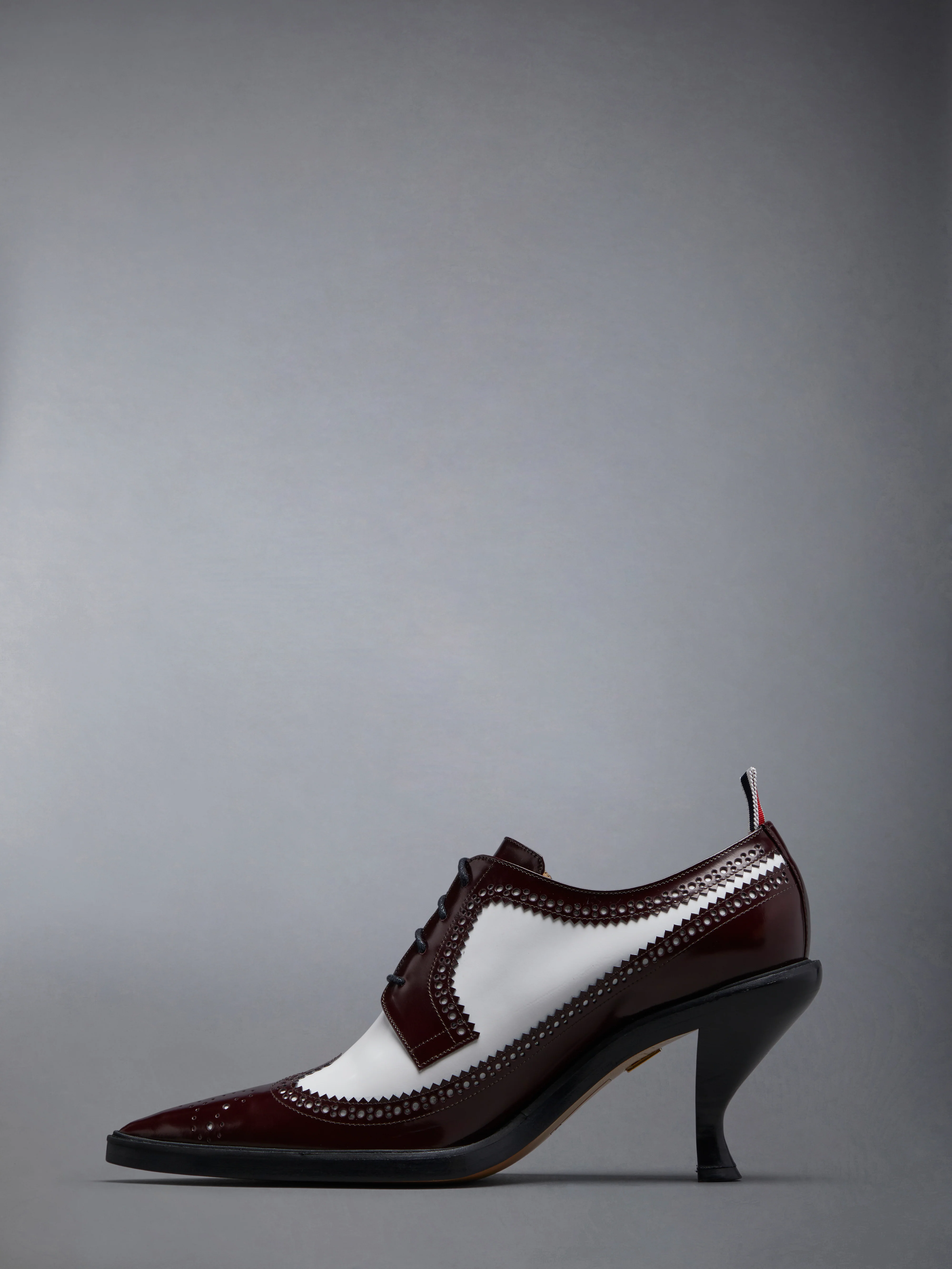 SOFT SPAZZOLATO LONGWING SPECTATOR BROGUE HEEL 75MM - Image 3