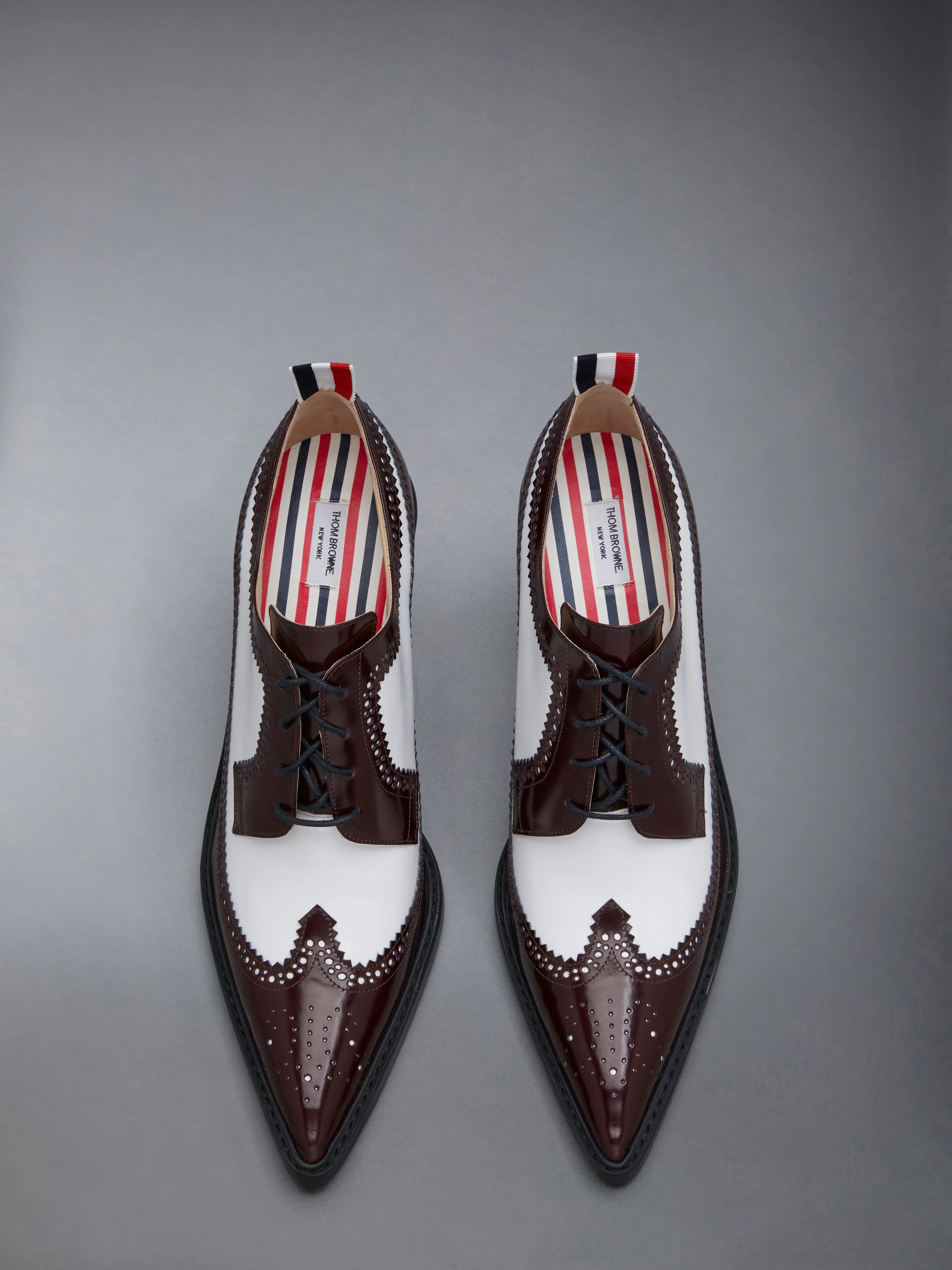SOFT SPAZZOLATO LONGWING SPECTATOR BROGUE HEEL 75MM - Image 5