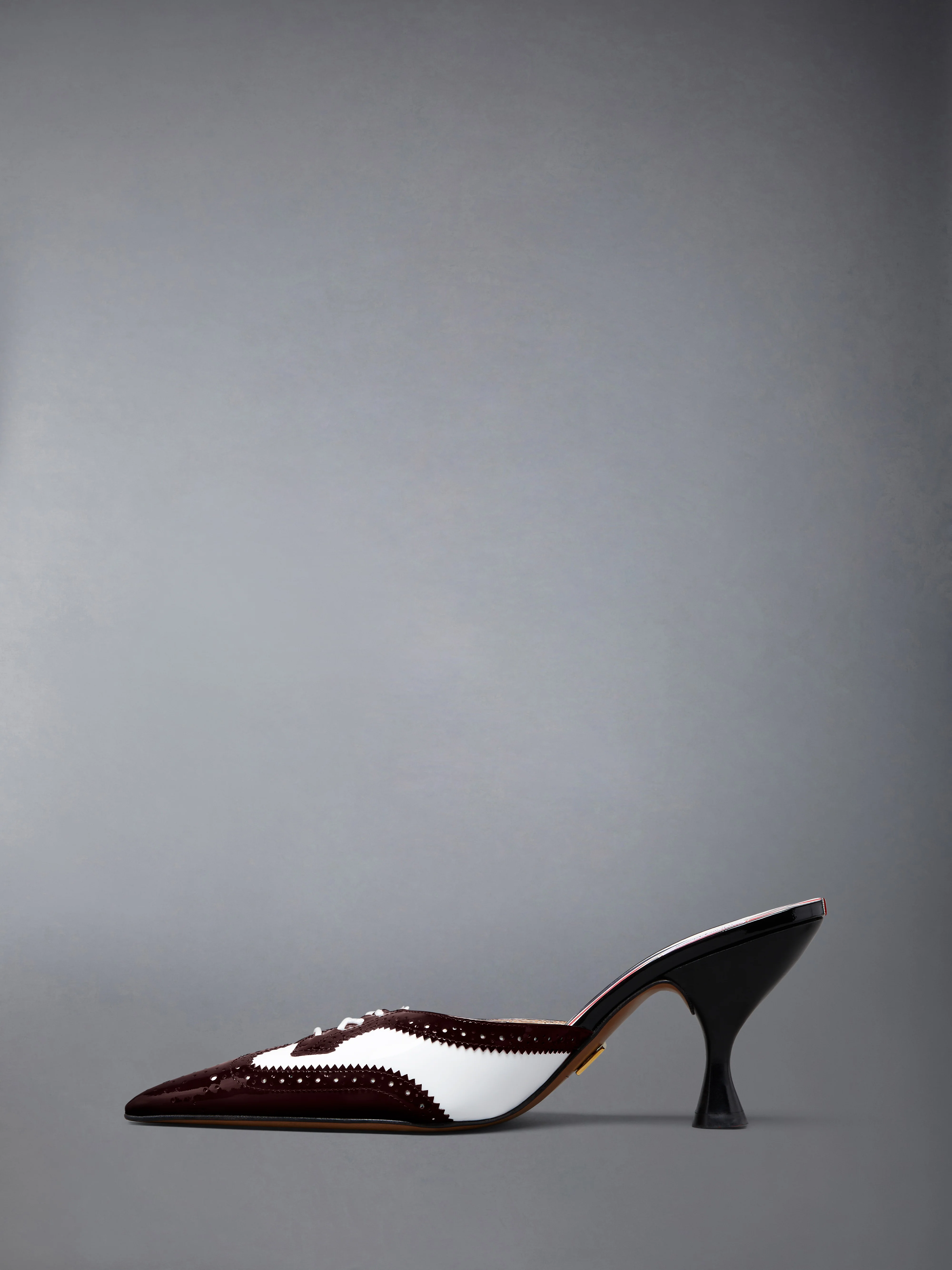 SOFT SPAZZOLATO SHINY CALF HEELED MULE 75MM - Image 3