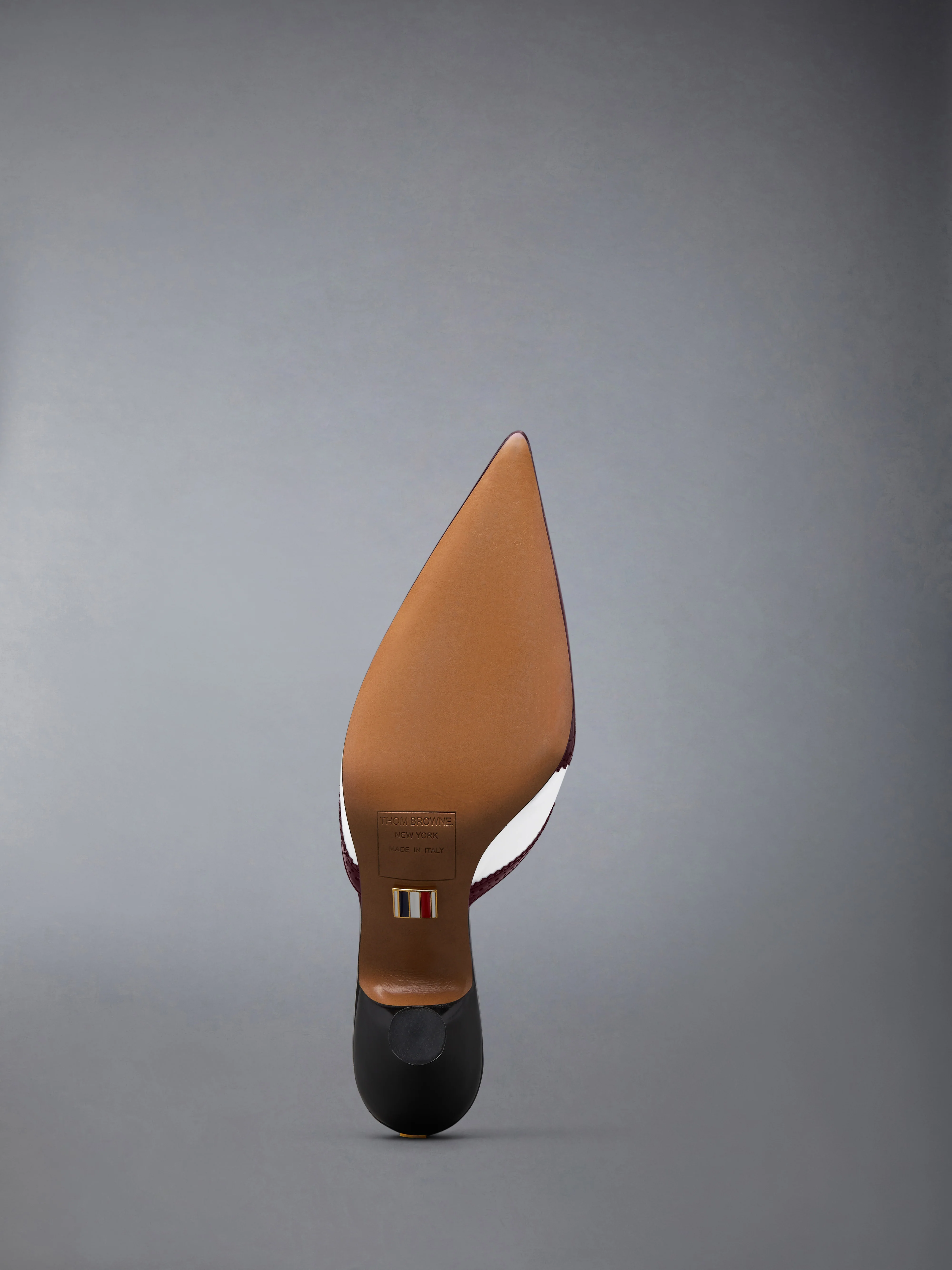SOFT SPAZZOLATO SHINY CALF HEELED MULE 75MM - Image 6