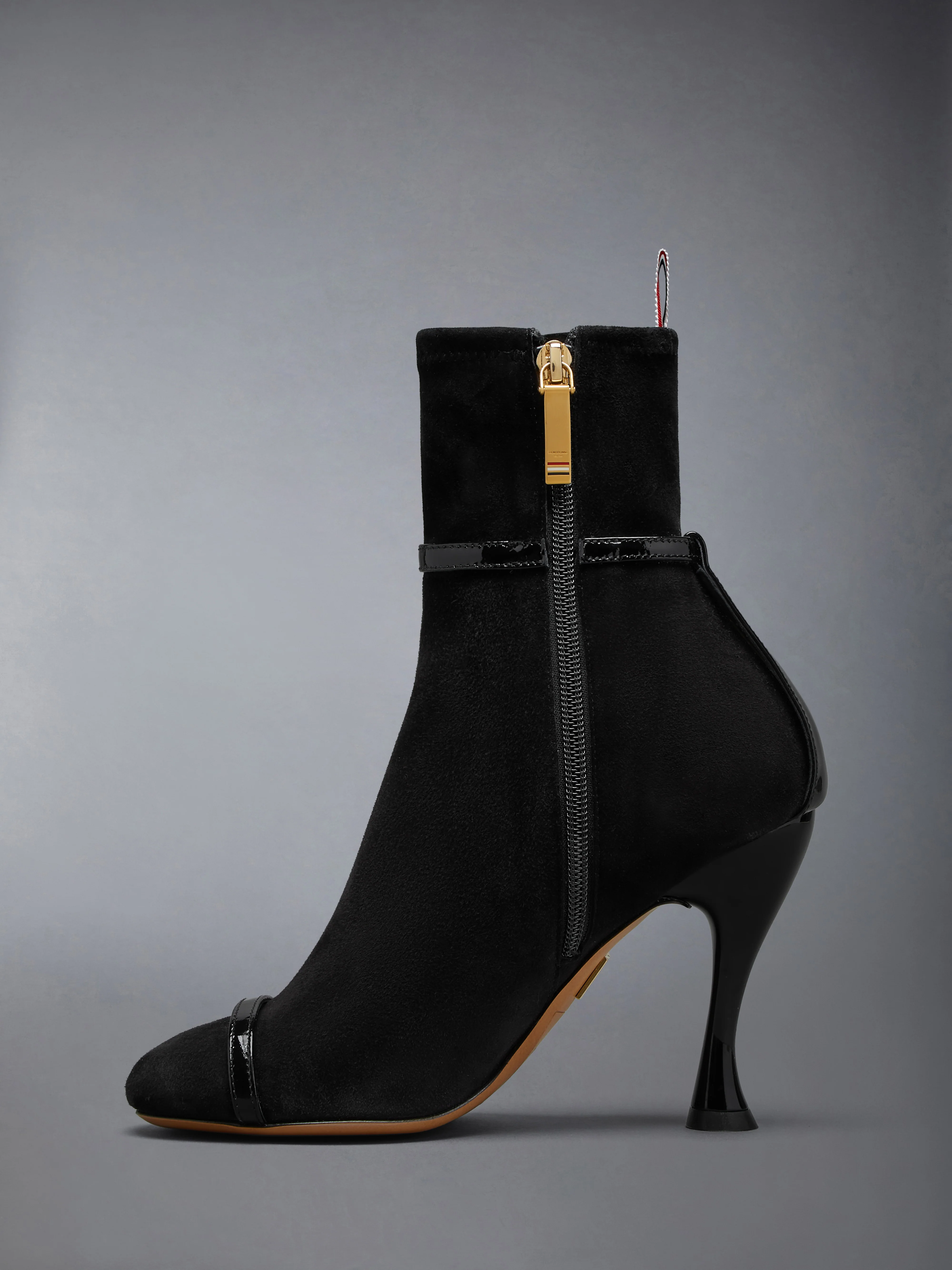 SOFT SUEDE TROMPE L'OEIL 4-BAR ANKLE BOOT 105MM - Image 4