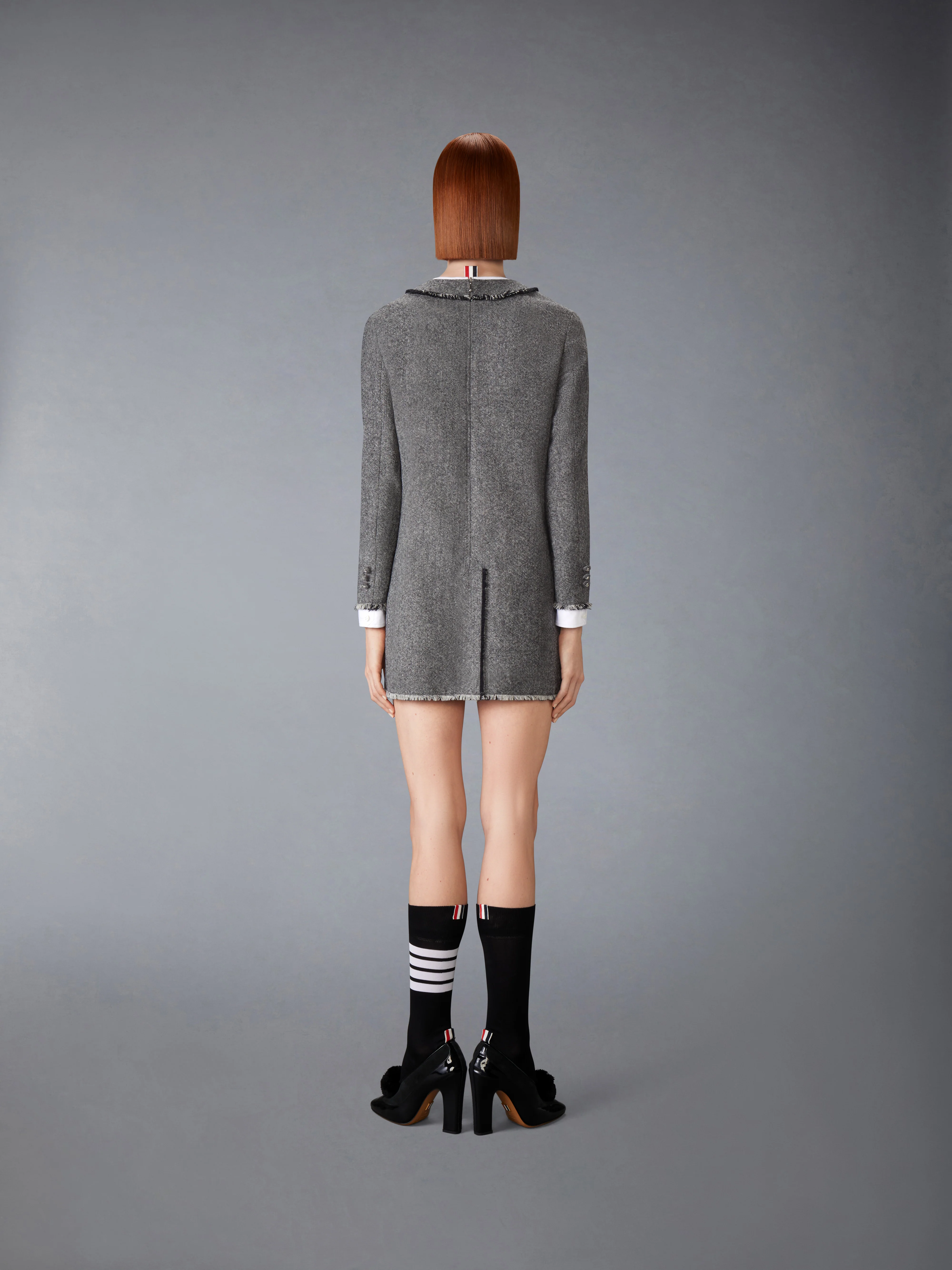SOLID DONEGAL TWEED TROMPE L'OEIL DRESS - Image 3