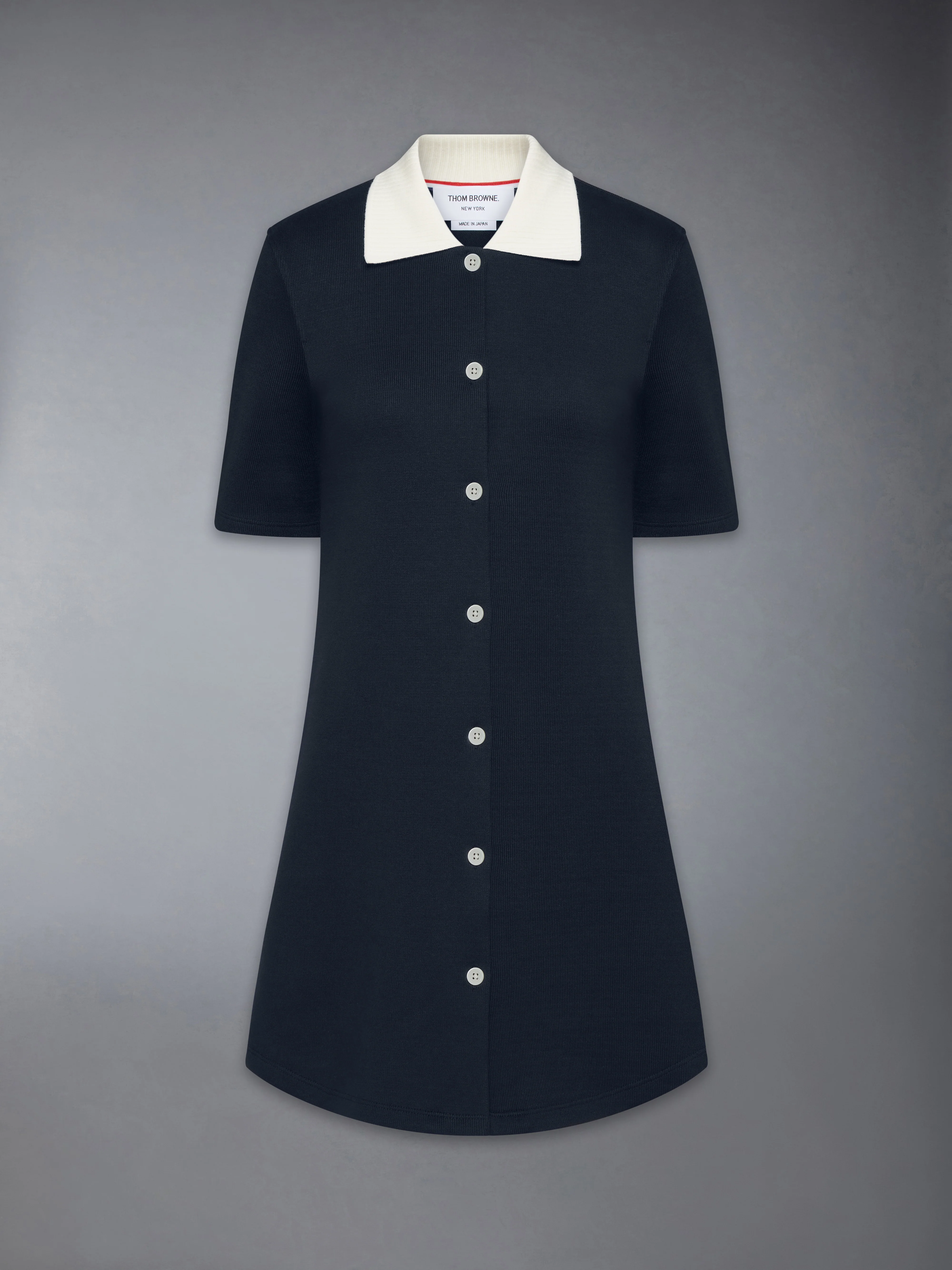 SOLID DOUBLE FACE KNIT POLO DRESS - Image 7