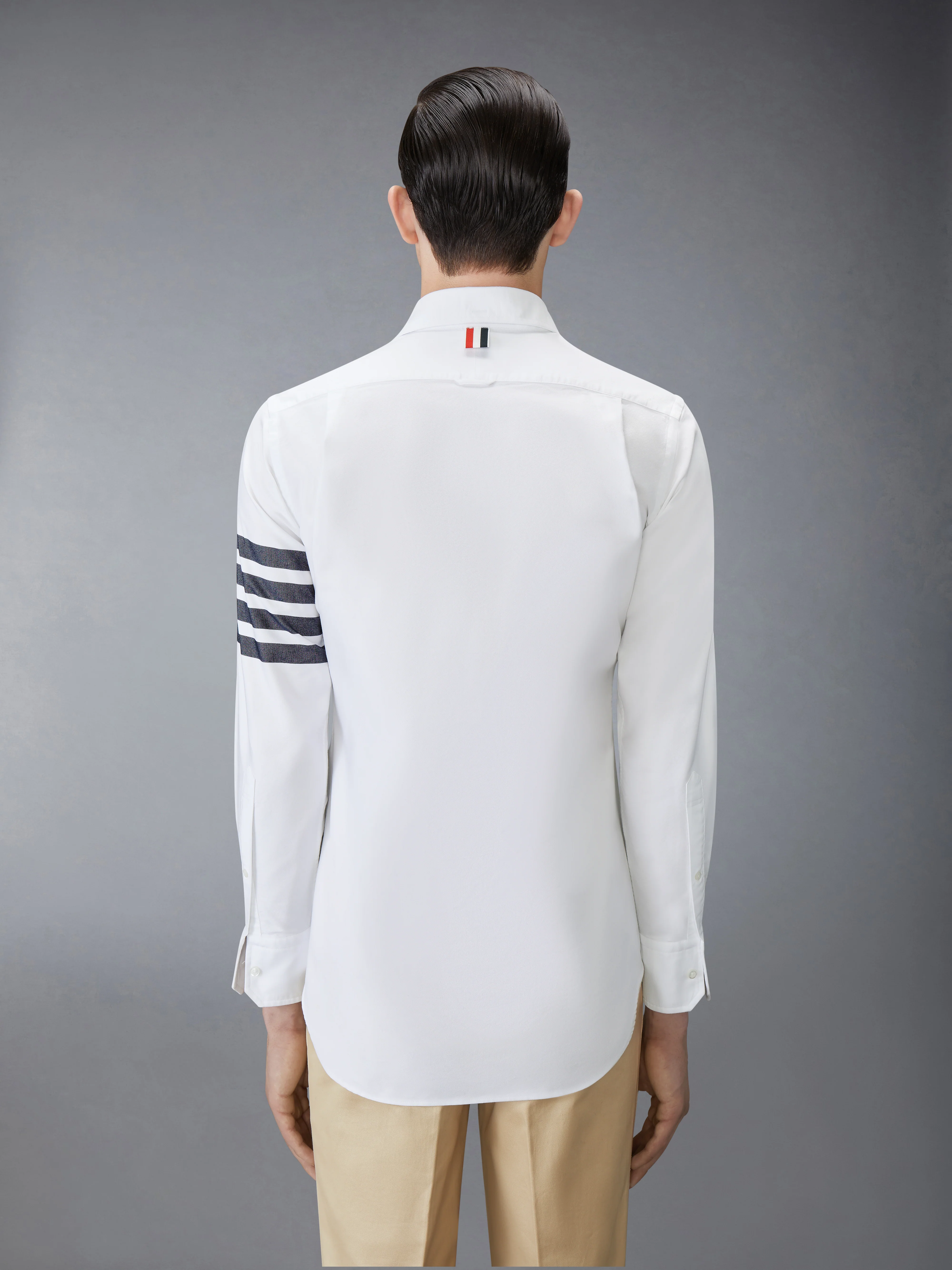 SOLID OXFORD 4-BAR POINT COLLAR SHIRT - Image 3