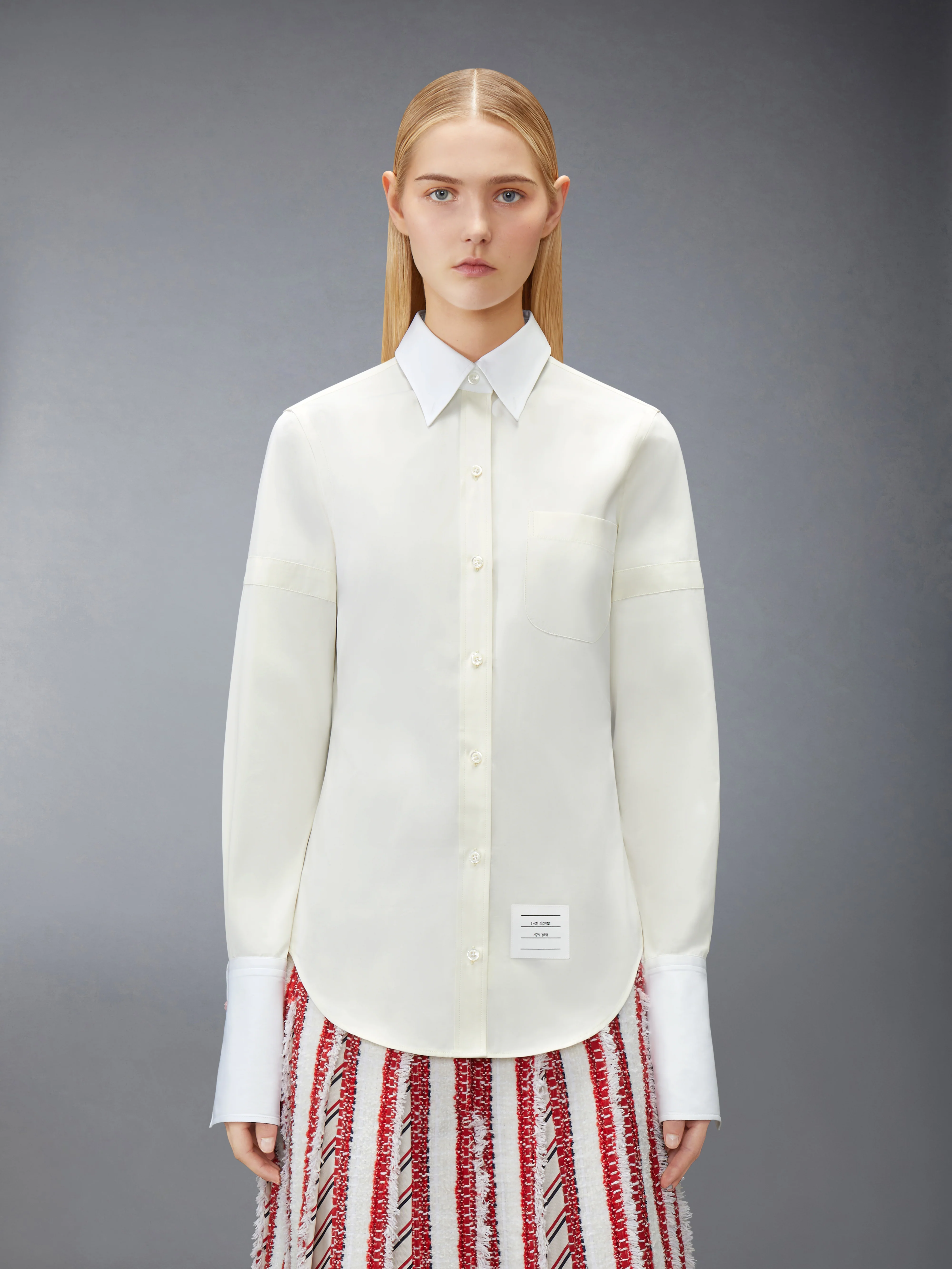 SOLID POPLIN ARMBAND FRENCH CUFF SHIRT - Image 2