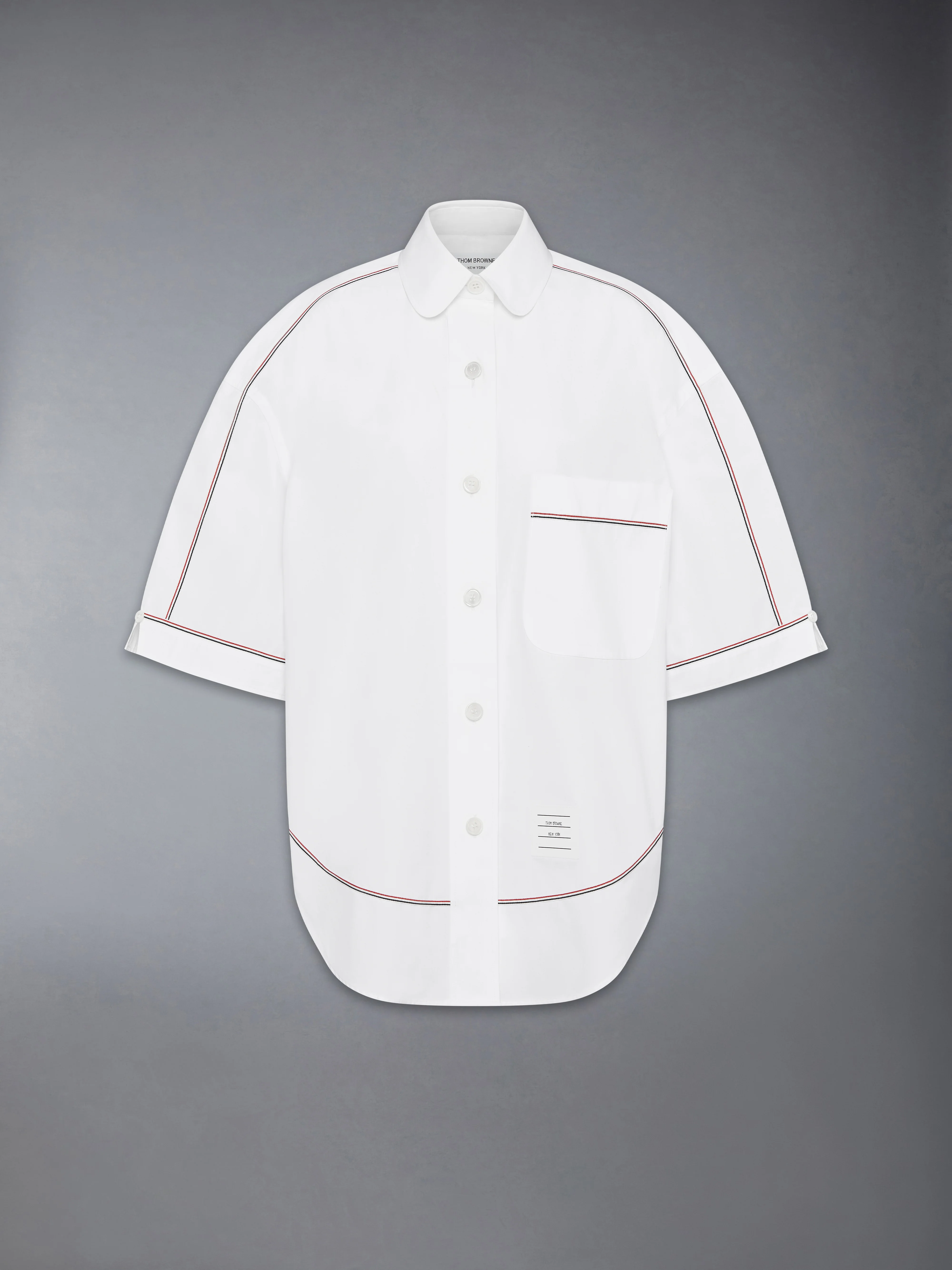 SOLID POPLIN RWB TRIM SUPERSIZED SHORT SLEEVE SHIRT - Image 7
