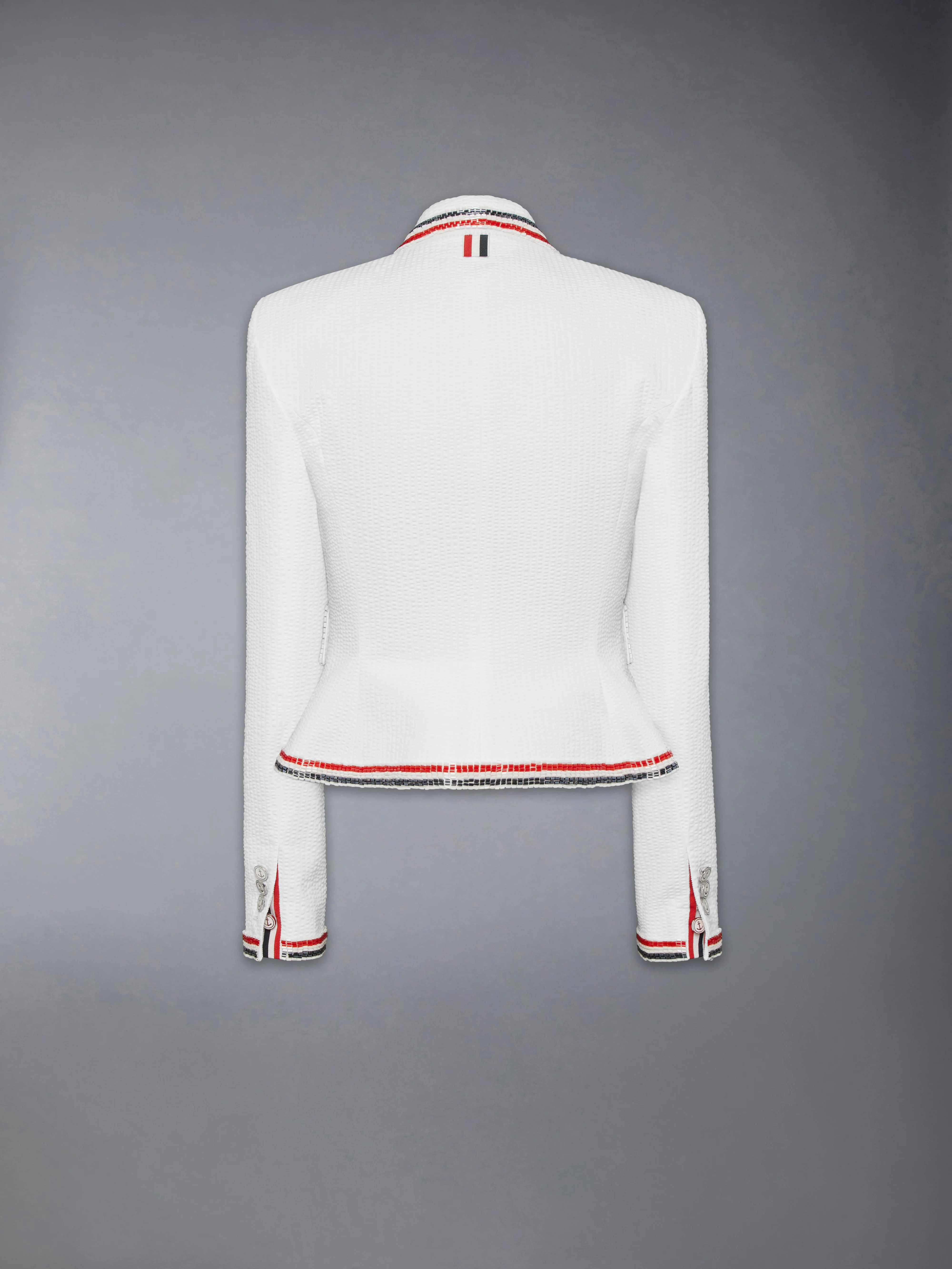 SOLID SEERSUCKER CROPPED JACKET - Image 8