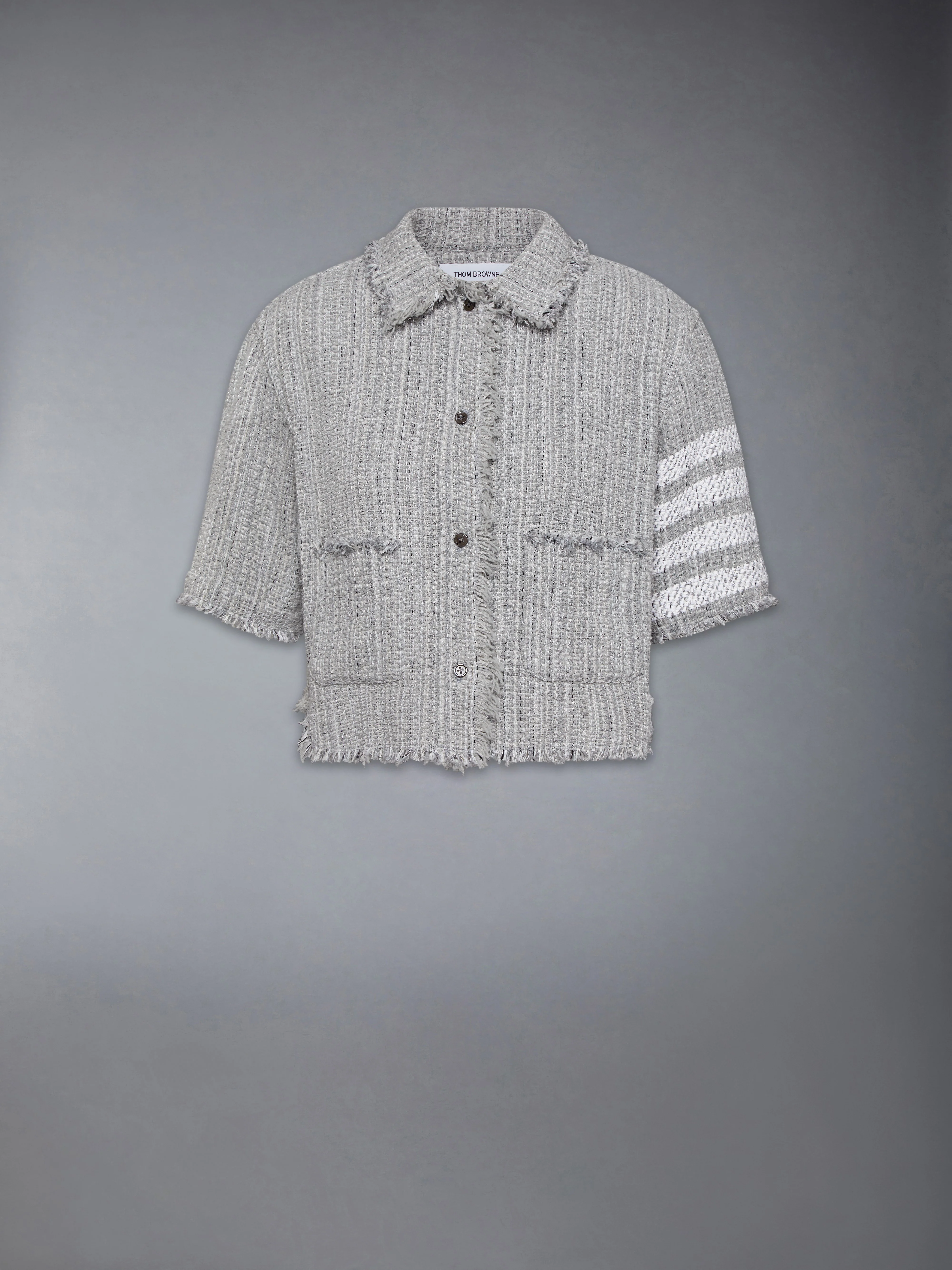 SOLID TWEED 4-BAR CROPPED SHIRT JACKET - Image 6