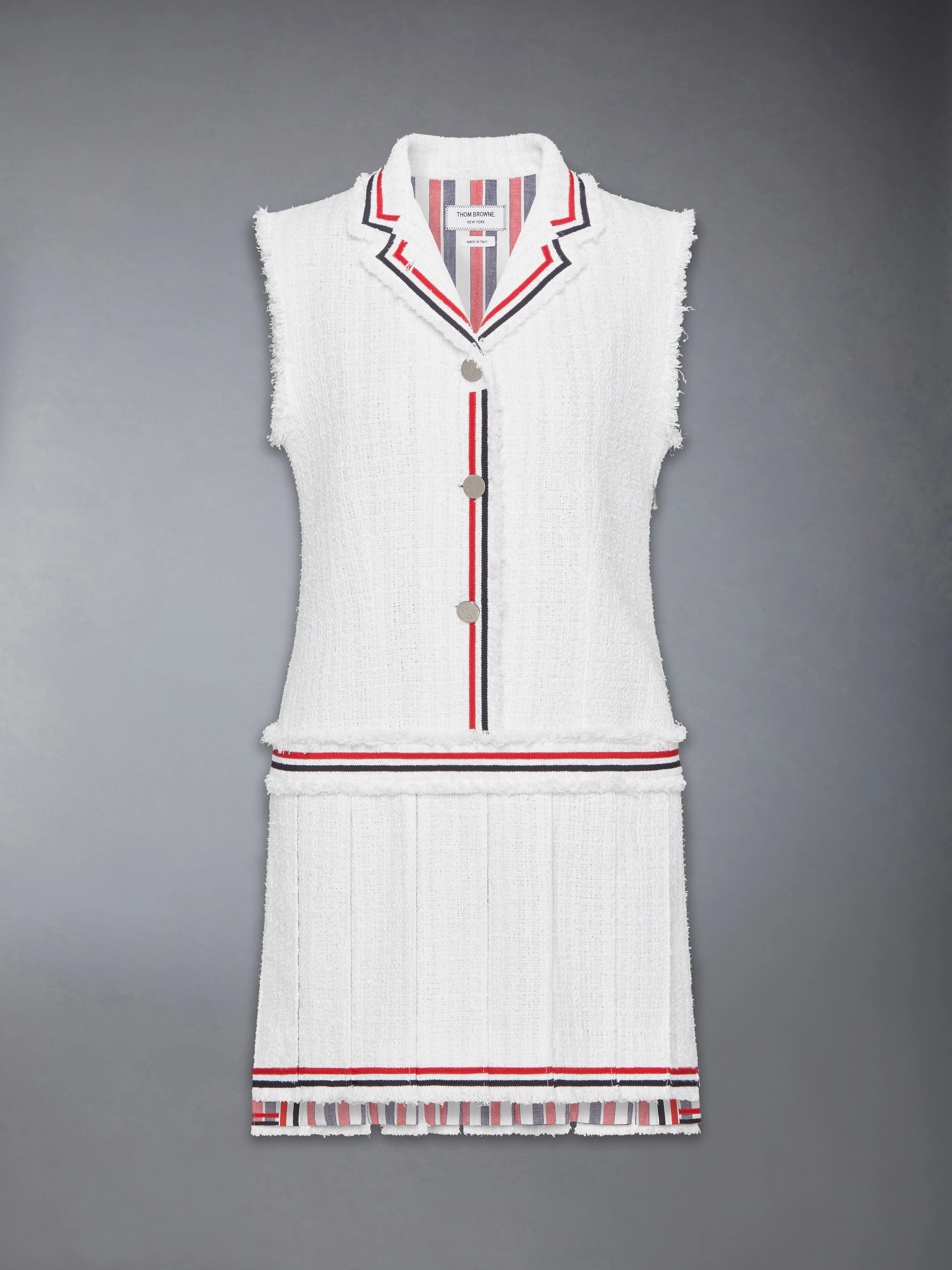 SOLID TWEED PLEATED SPORTCOAT DRESS - Image 7