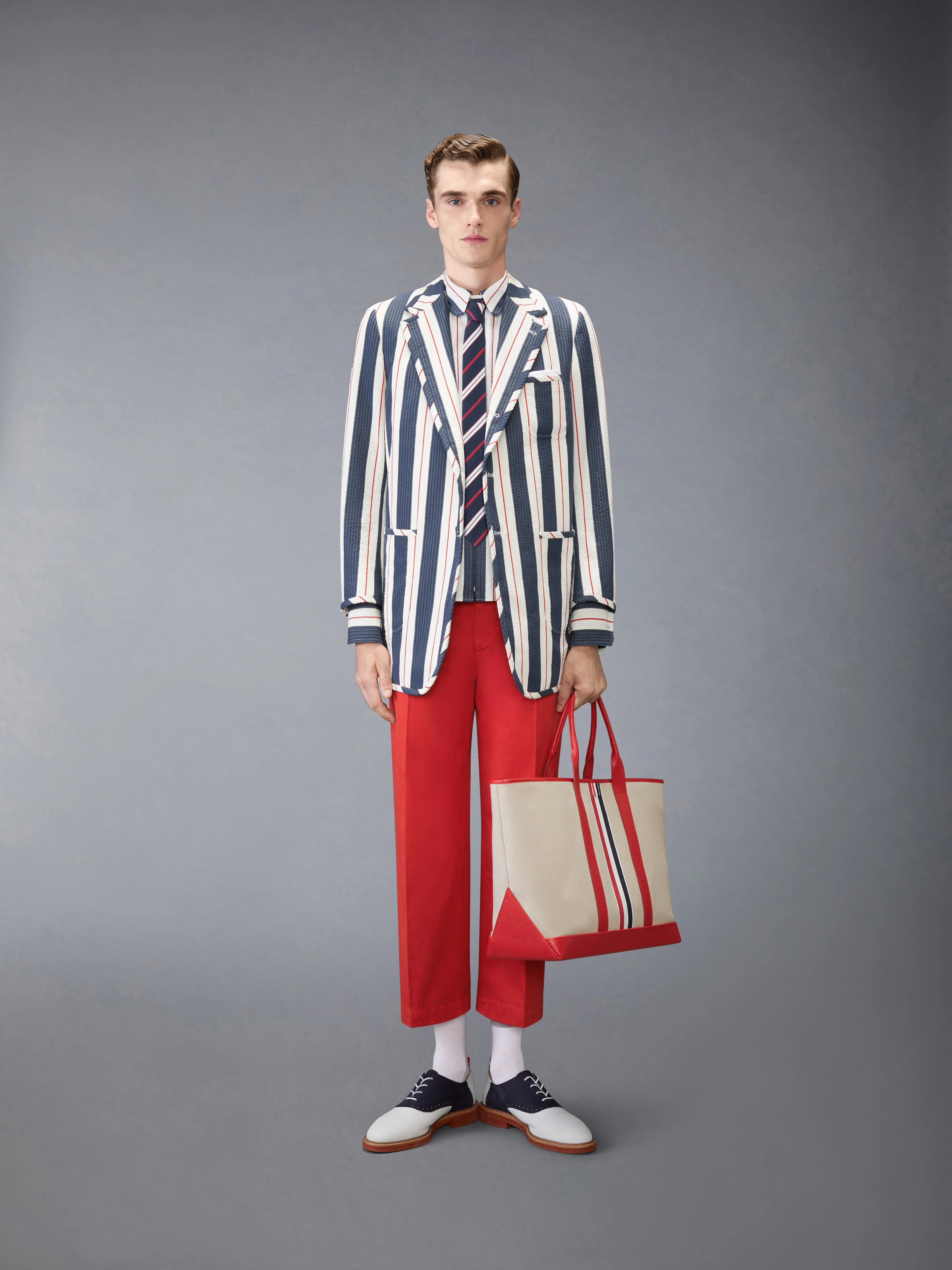 STRIPE SEERSUCKER ZIP UP SHIRT - Image 3