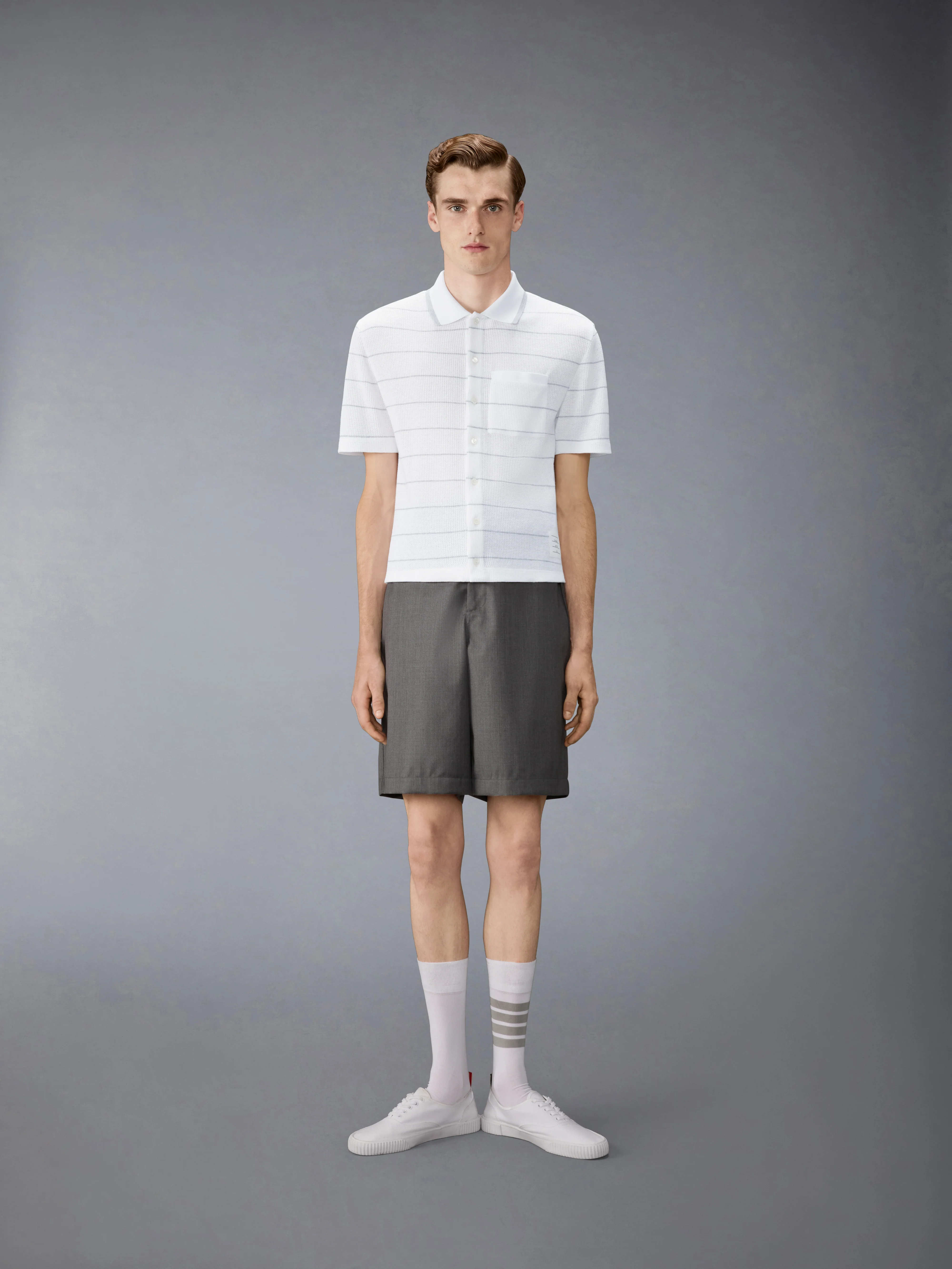 STRIPE WAFFLE SHORT SLEEVE SHIRT - Image 3