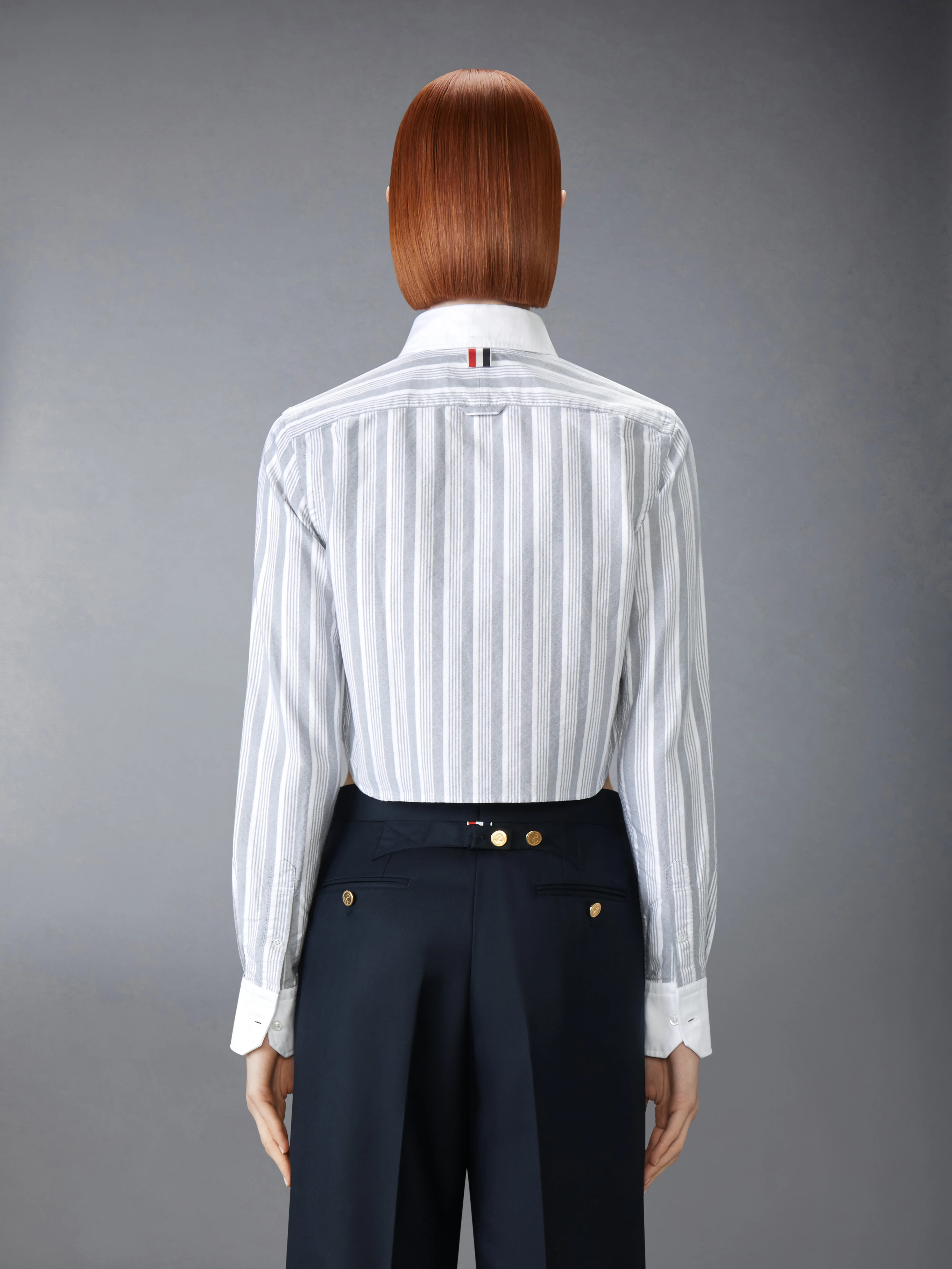STRIPED CROPPED OXFORD SHIRT - Image 3