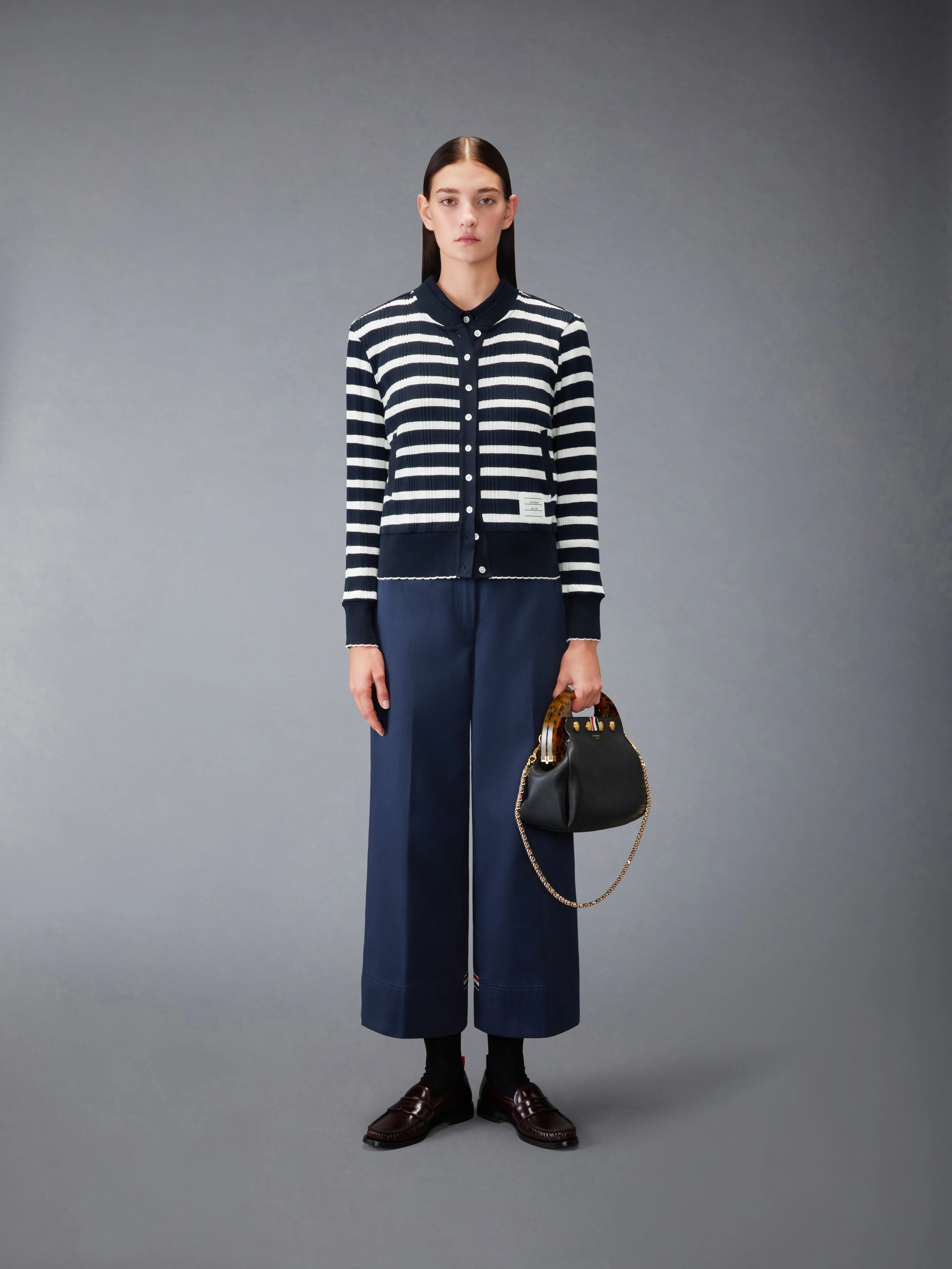 STRIPED SCALLOP EDGE SLEEVELESS POLO - Image 3