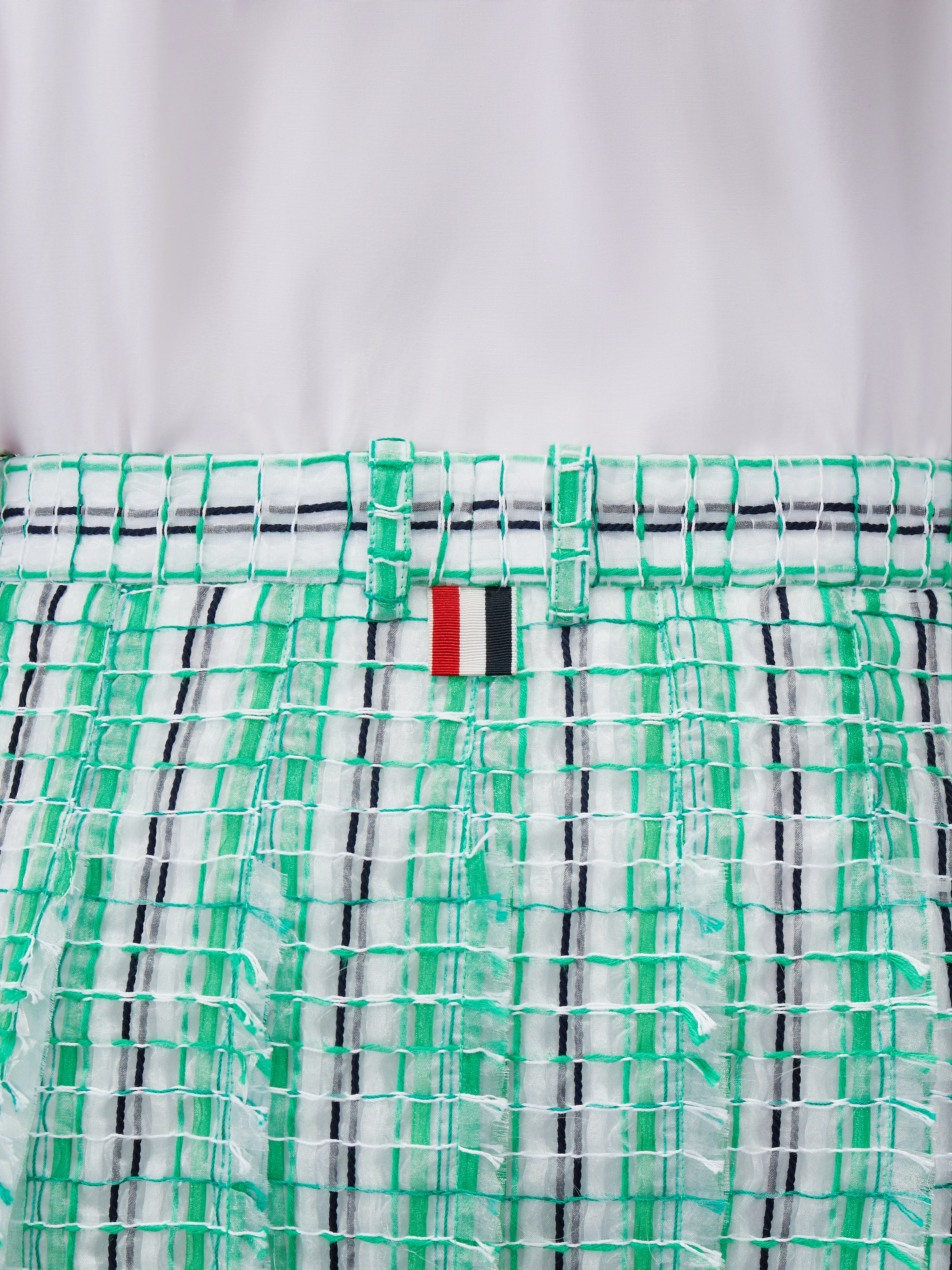 STRIPED SHEER TWEED LOW RISE PLEATED SKIRT - Image 5
