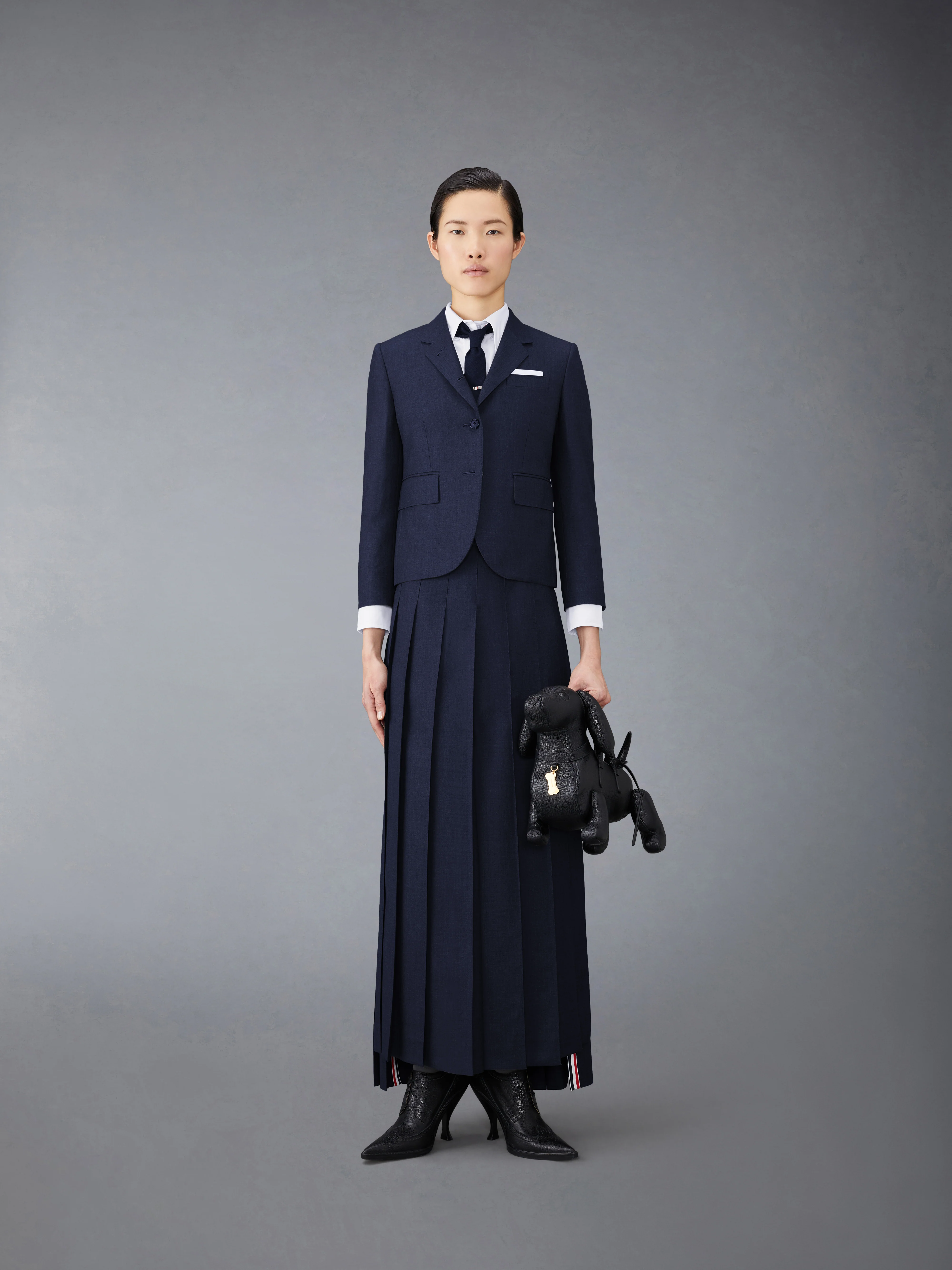 SUPER 120’S TWILL PLEATED MAXI SKIRT - Image 4