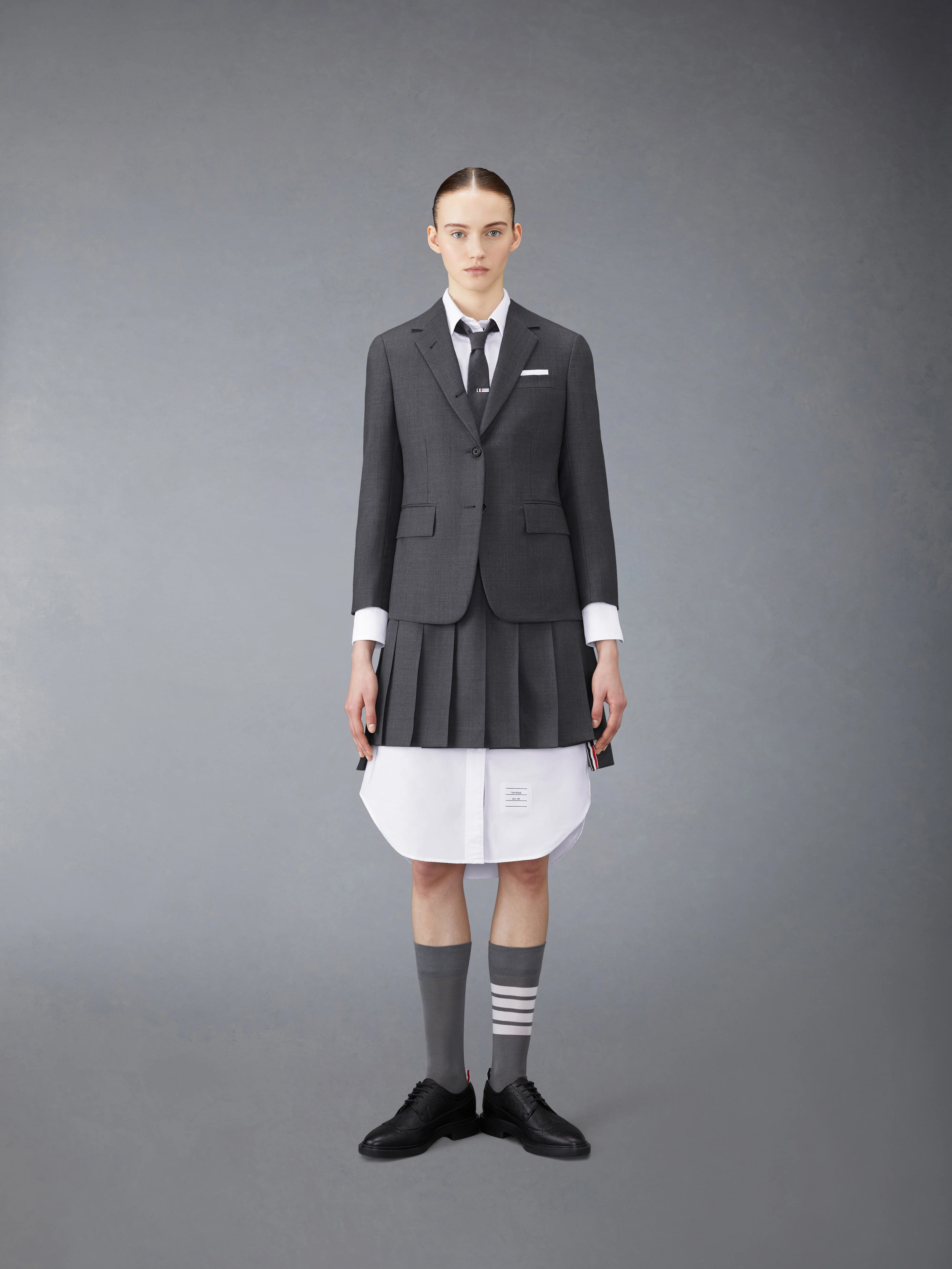 SUPER 120'S TWILL PLEATED MINI SKIRT - Image 4