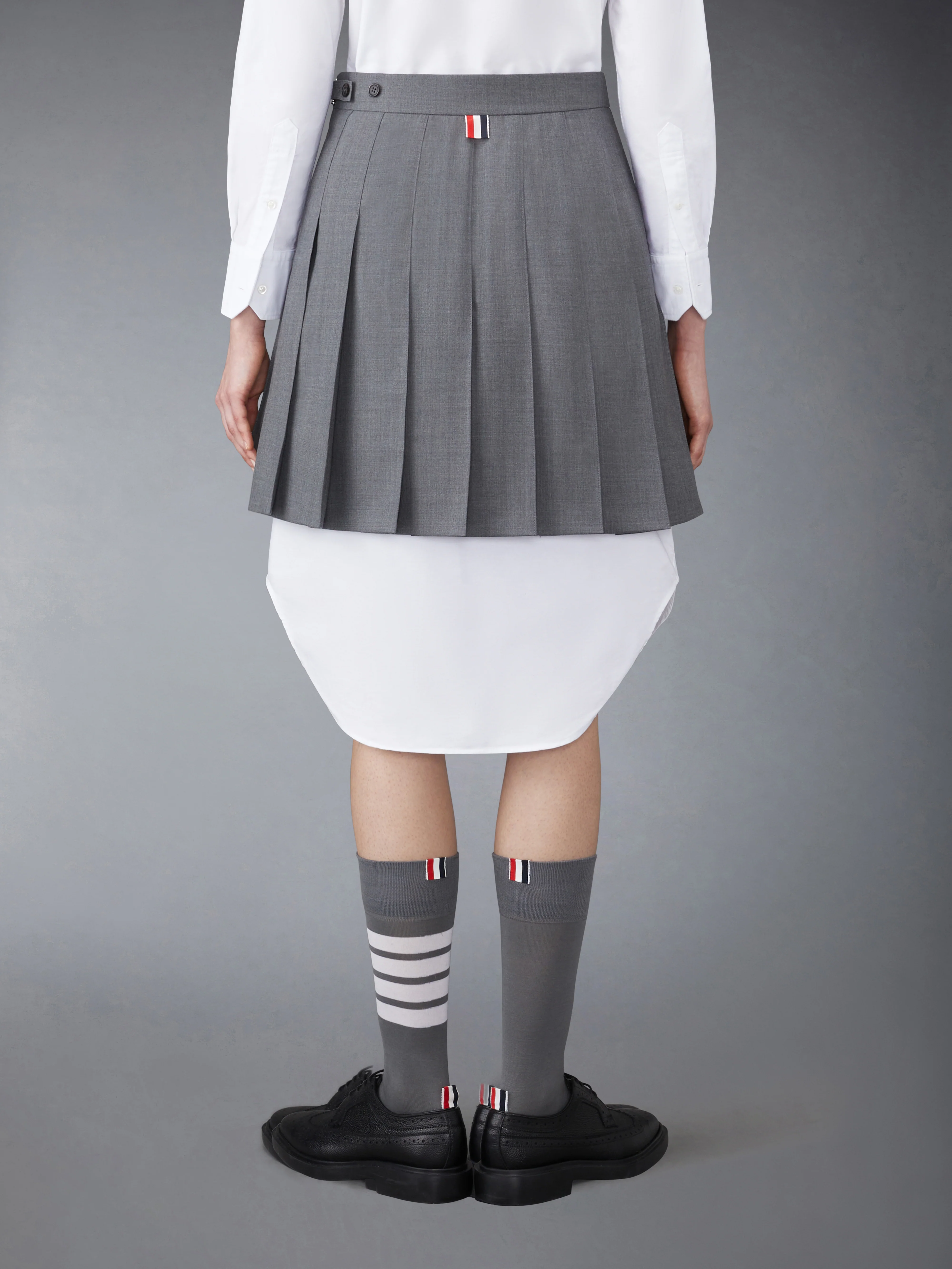 SUPER 120'S TWILL PLEATED MINI SKIRT - Image 3