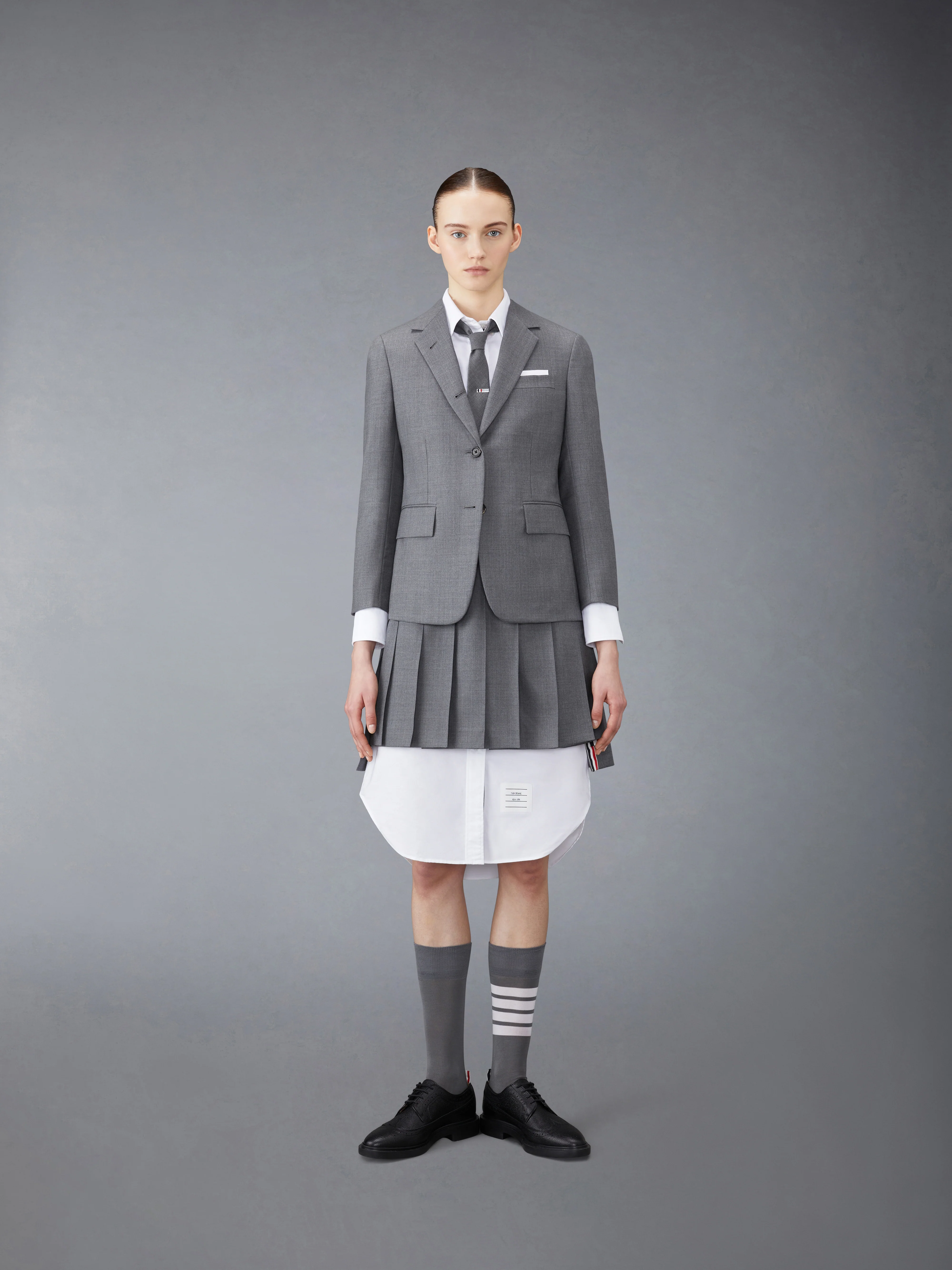 SUPER 120'S TWILL PLEATED MINI SKIRT - Image 4