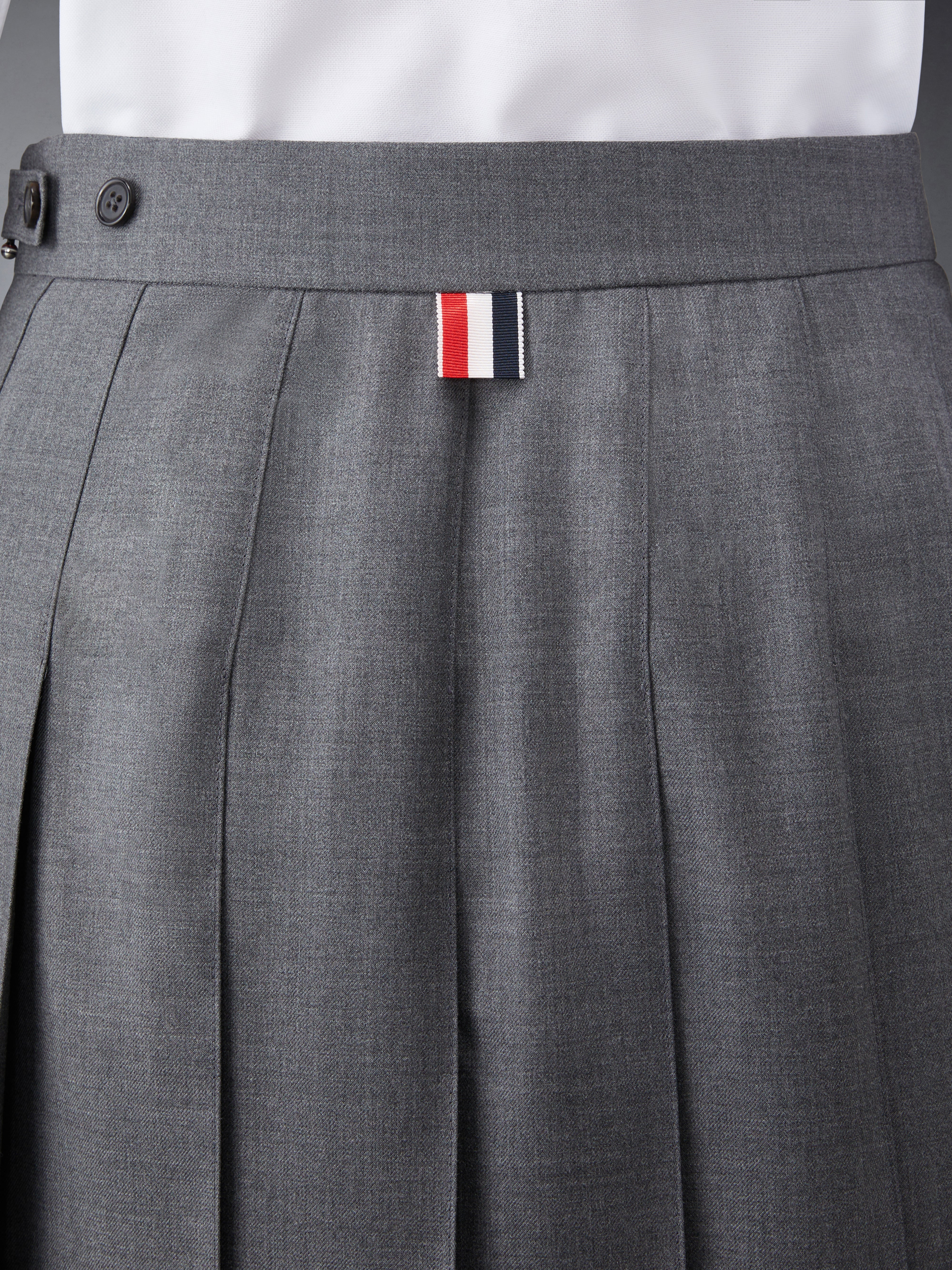 SUPER 120'S TWILL PLEATED MINI SKIRT - Image 6