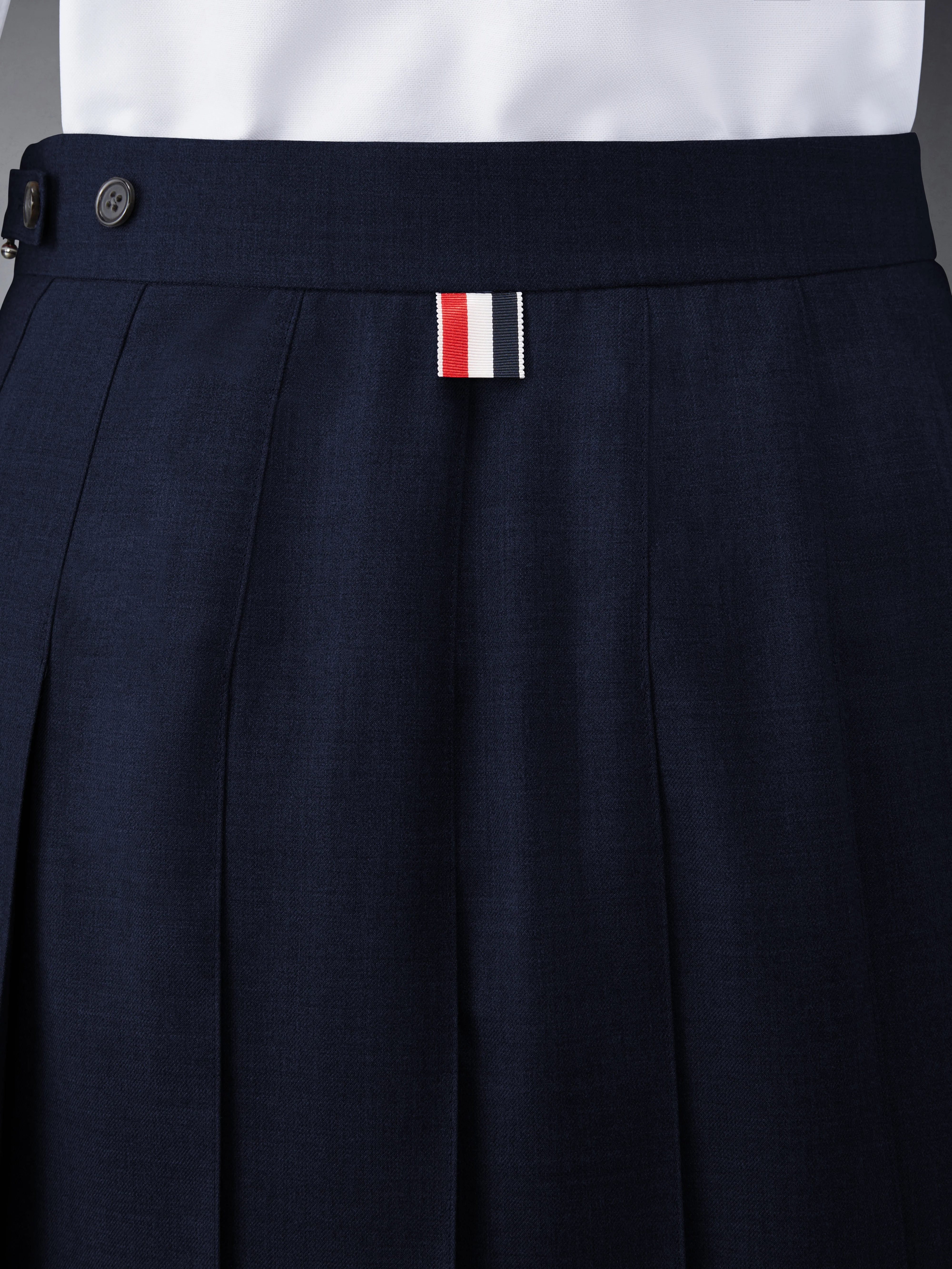 SUPER 120'S TWILL PLEATED MINI SKIRT - Image 6