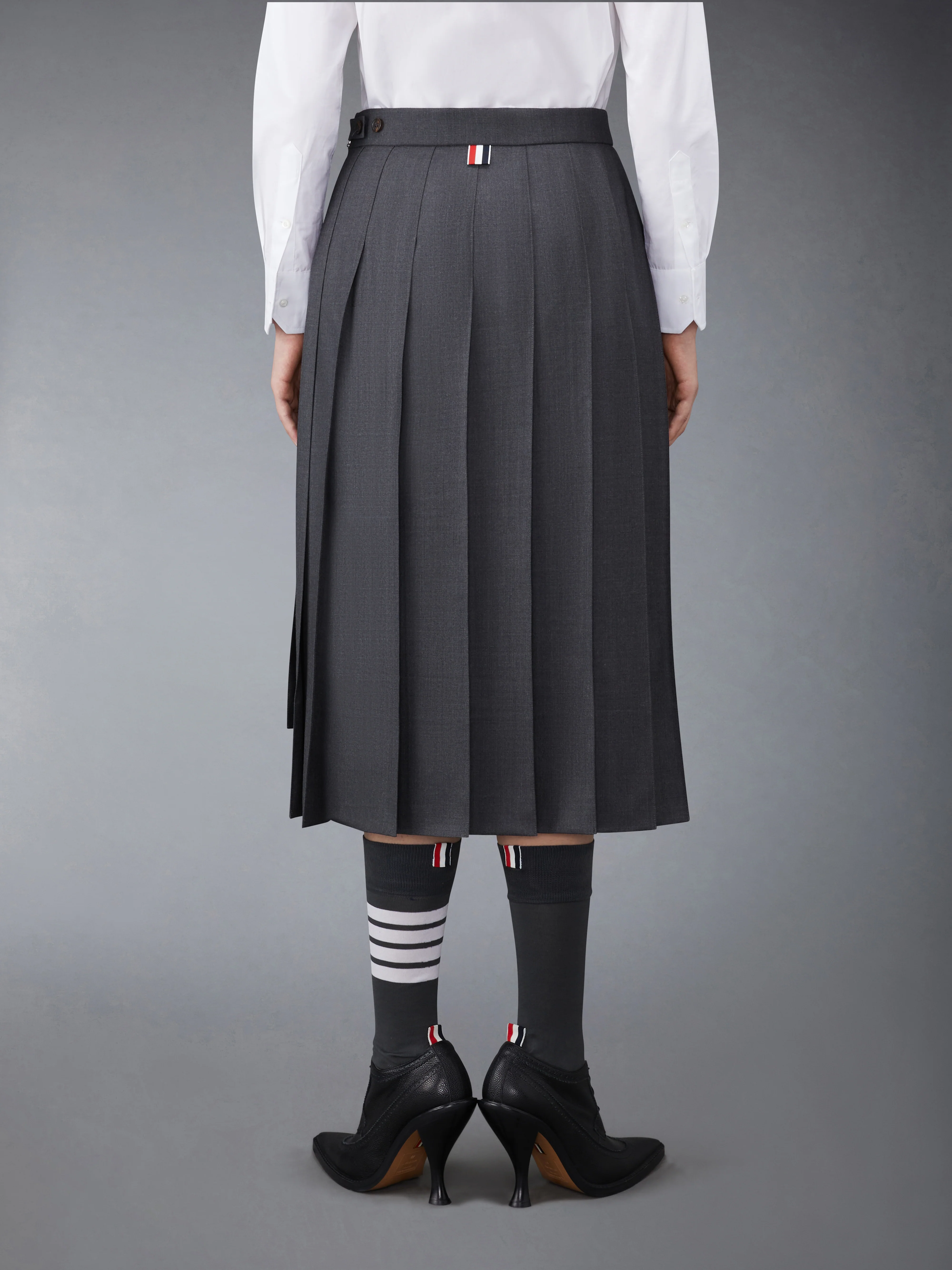 SUPER 120'S TWILL PLEATED SKIRT - Image 3