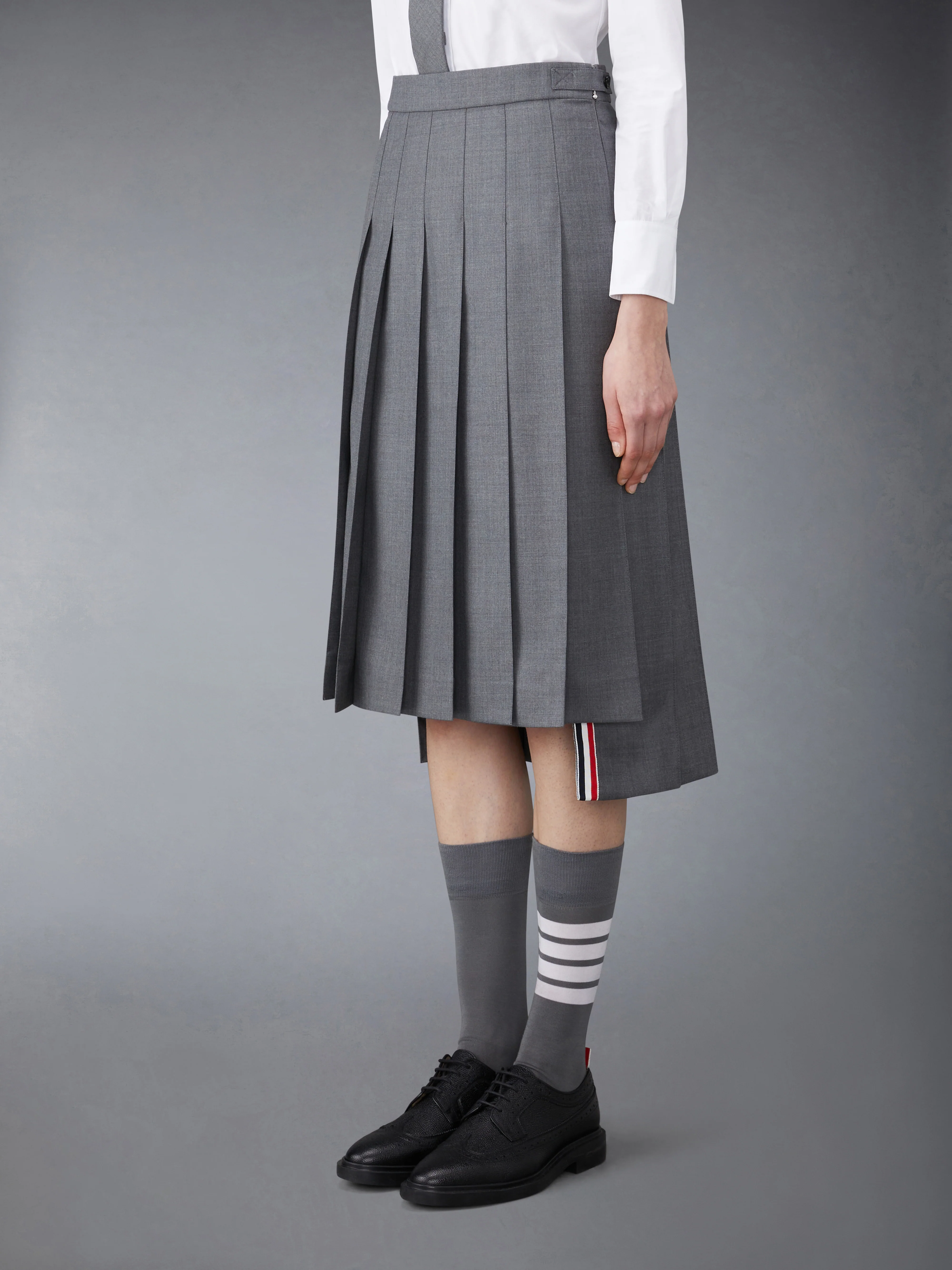 SUPER 120'S TWILL PLEATED SKIRT - Image 2