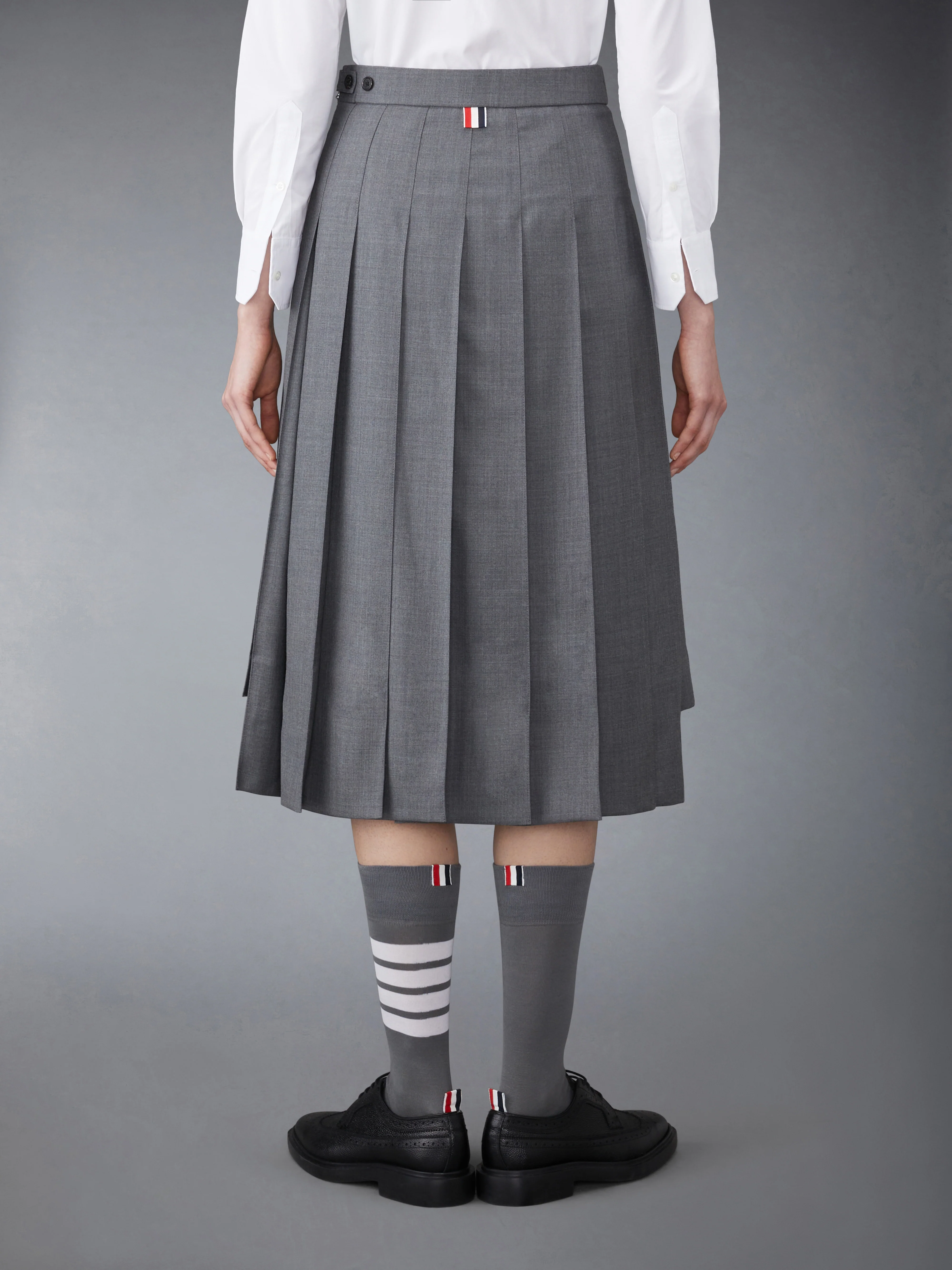 SUPER 120'S TWILL PLEATED SKIRT - Image 3