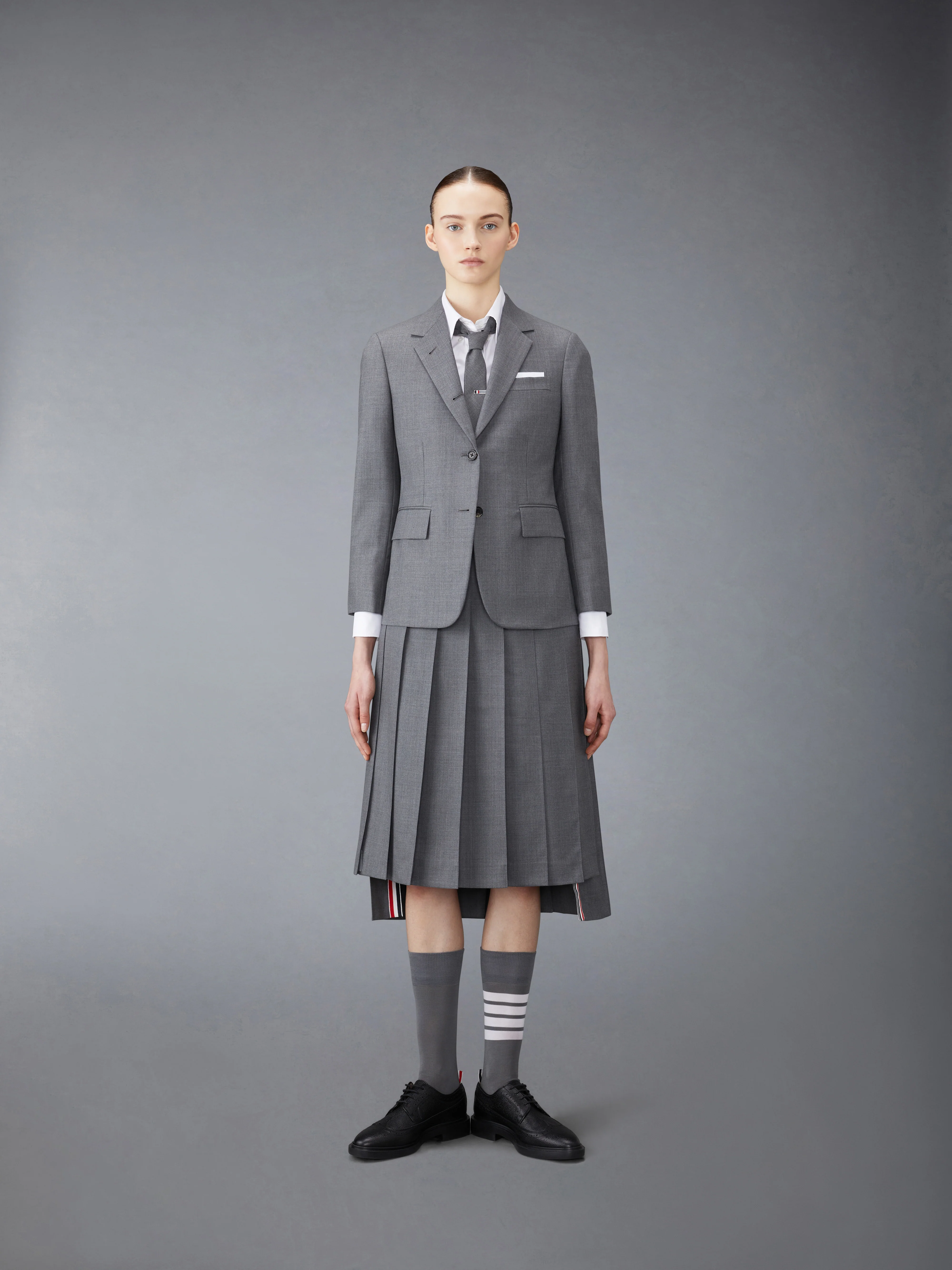 SUPER 120'S TWILL PLEATED SKIRT - Image 4