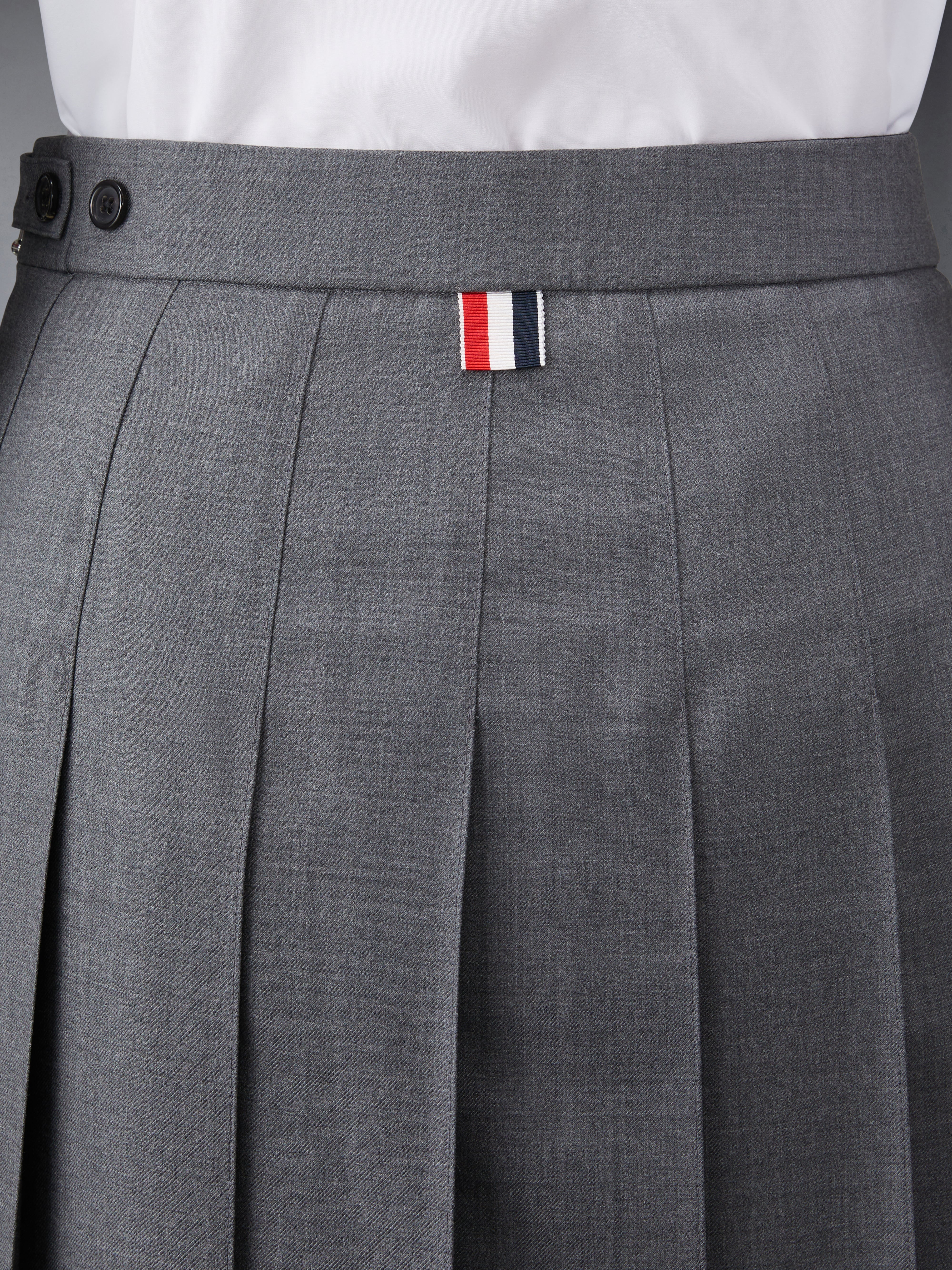SUPER 120'S TWILL PLEATED SKIRT - Image 6