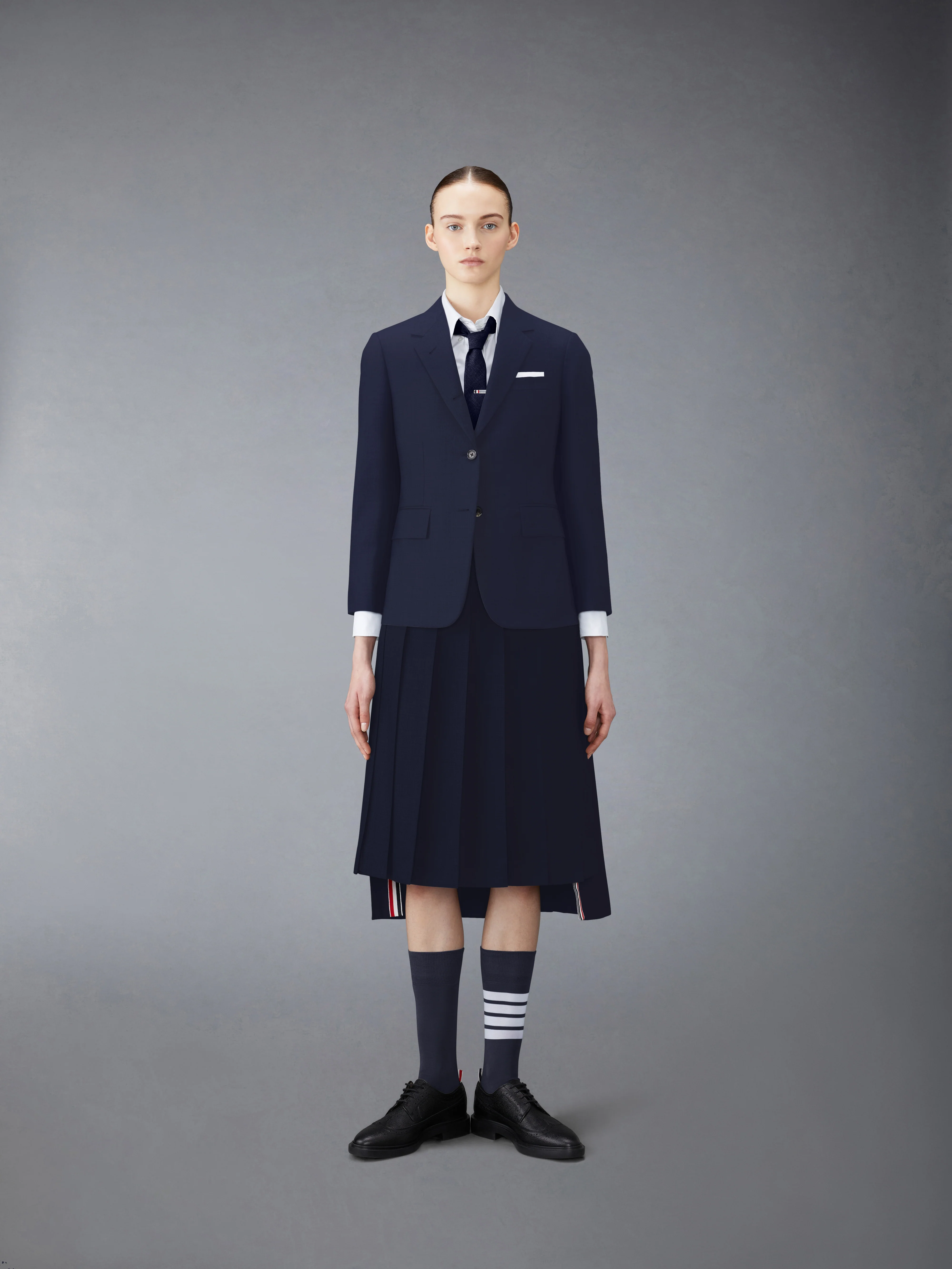 SUPER 120'S TWILL PLEATED SKIRT - Image 4