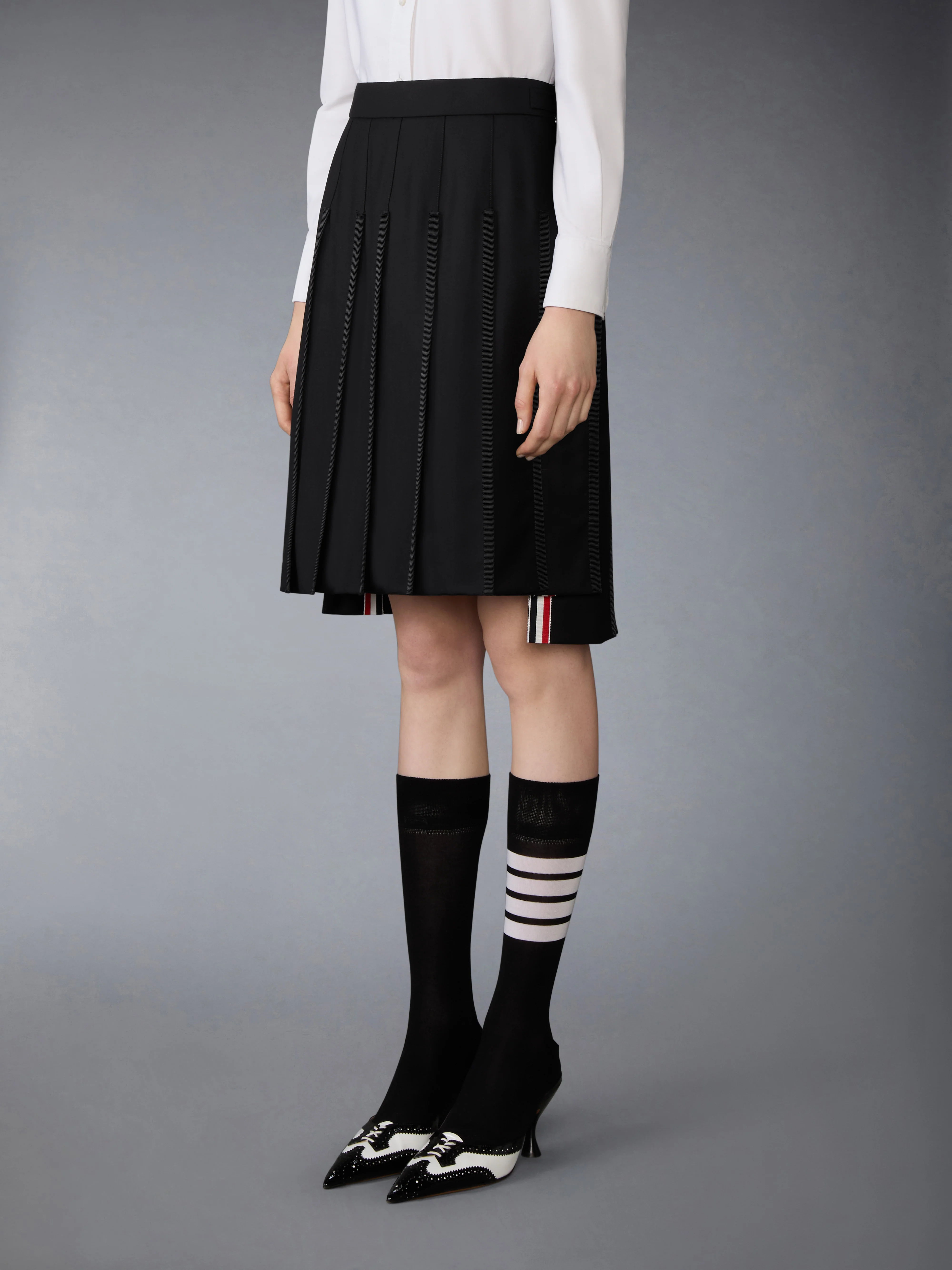 SUPER 120'S TWILL PLEATED SKIRT - Image 3